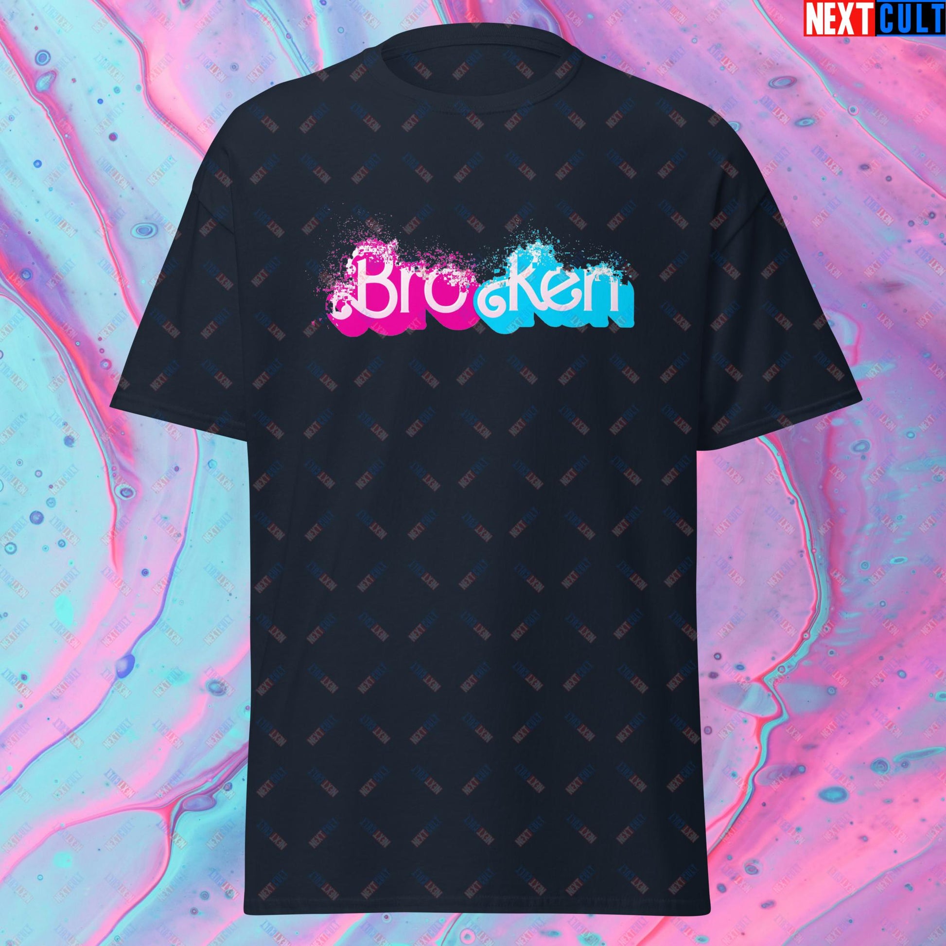 BroKen Funny Ken Barbie Movie Unisex tee Navy T-shirts Barbie Ken Movies Next Cult Brand