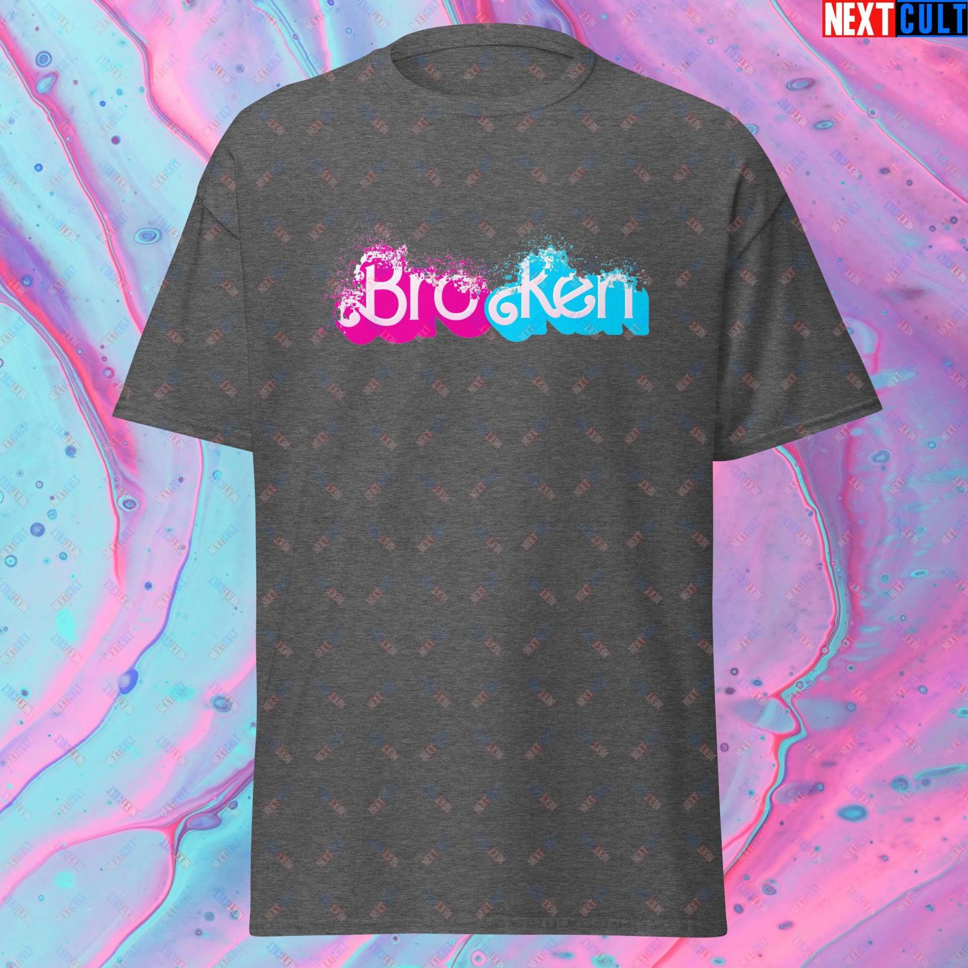 BroKen Funny Ken Barbie Movie Unisex tee Dark Heather T-shirts Barbie Ken Movies Next Cult Brand