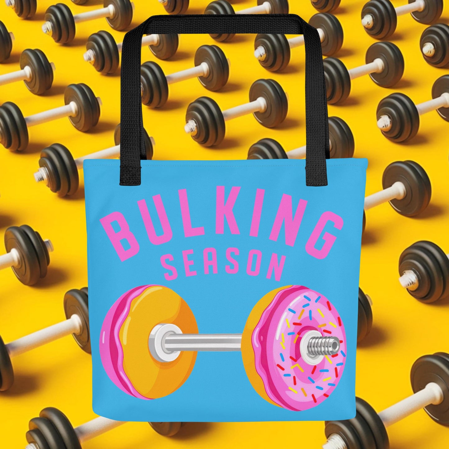Bulking Season Donut Dumbbell Donuts Barbell Funny Bulk Diet Gym Workout Fitness Bodybuilding Tote bag Next Cult Brand