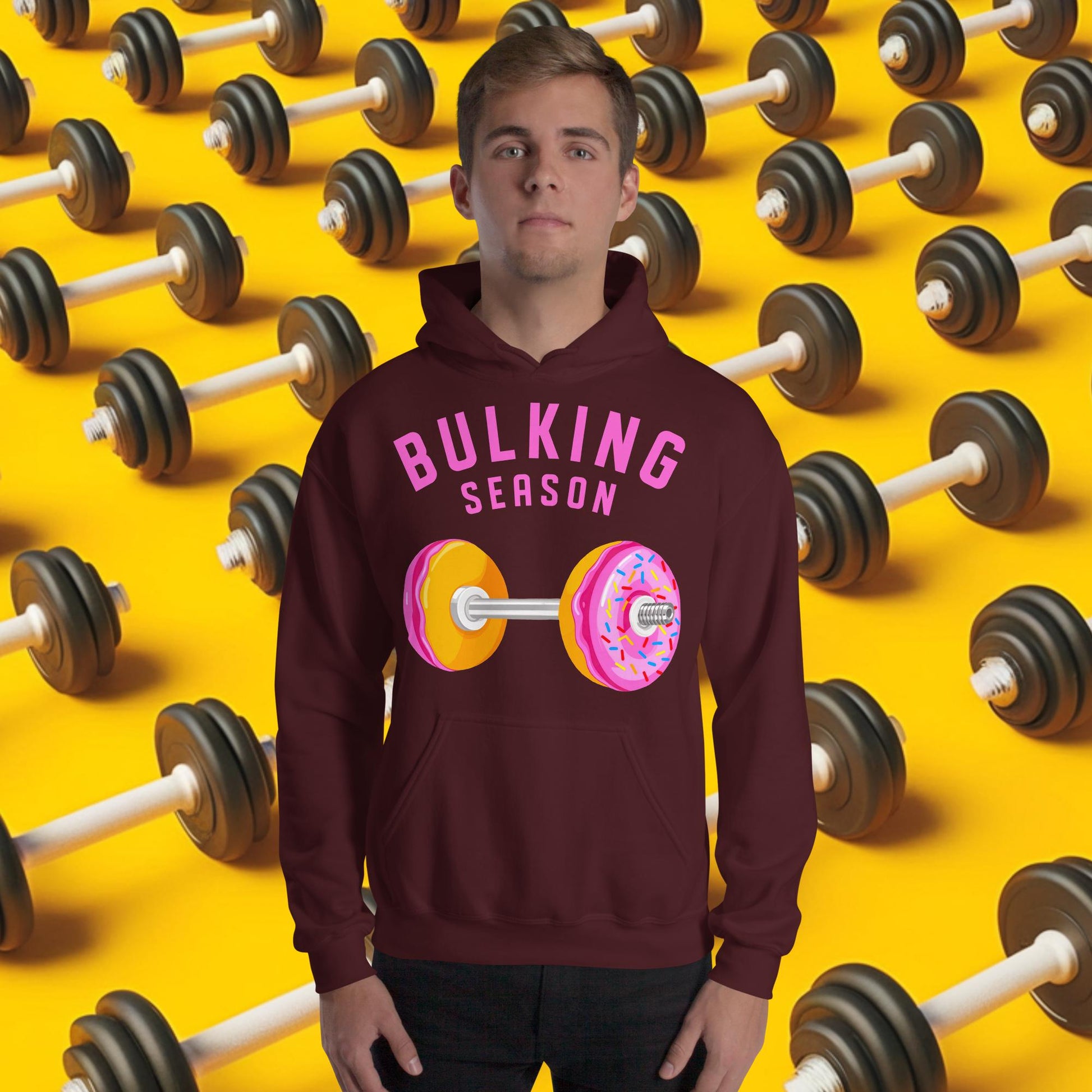 Bulking Season Donut Dumbbell Donuts Barbell Funny Bulk Diet Gym Workout Fitness Bodybuilding Unisex Hoodie Next Cult Brand