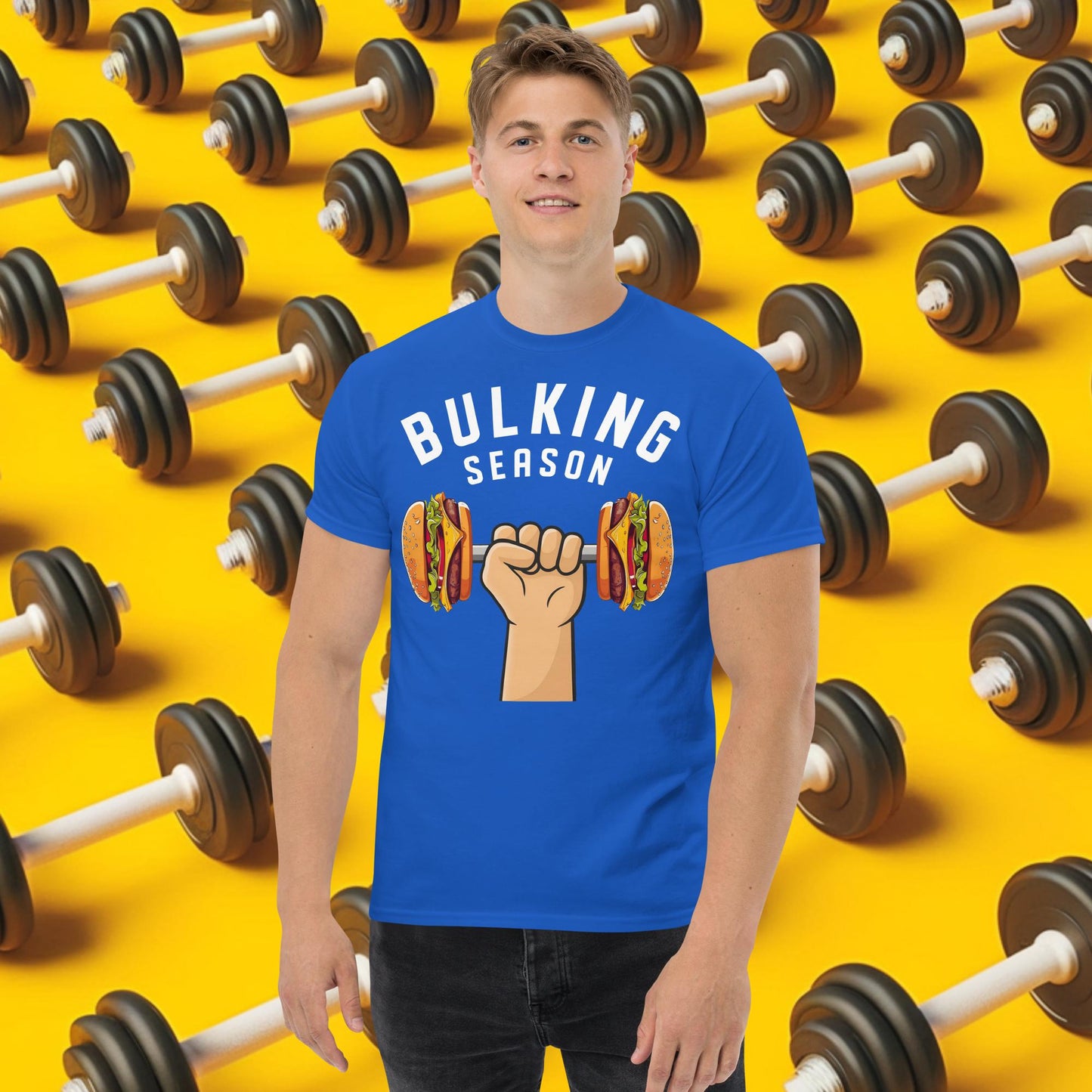 Bulking Season Funny Bulk Diet Gym Workout Fitness tee Royal T-shirts Bodybuilding Bulking Burgers Fast Food Fitness Gym Workout Next Cult Brand