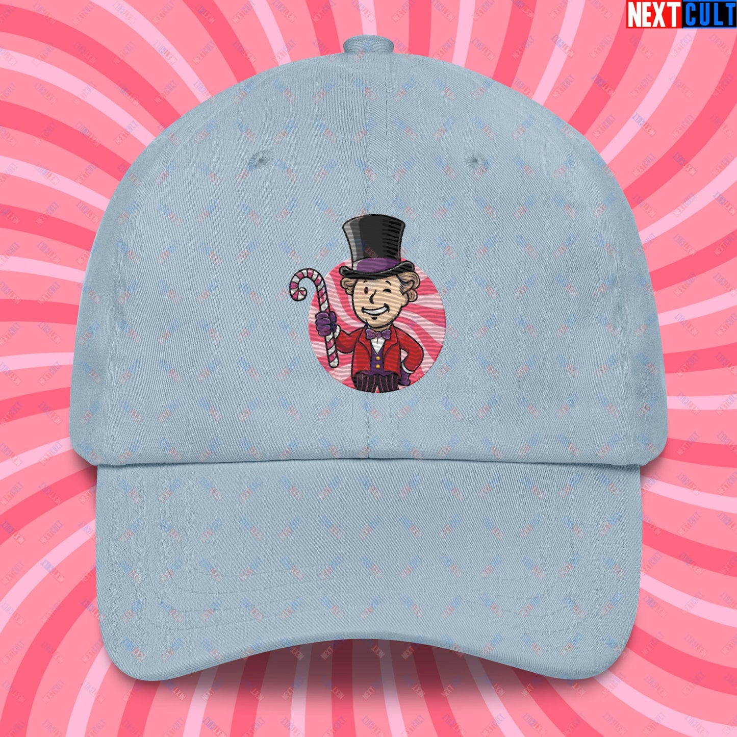 Candy Boy Willy Wonka Vault Boy Fallout Funny Meme Cartoon Mashup Dad hat Next Cult Brand