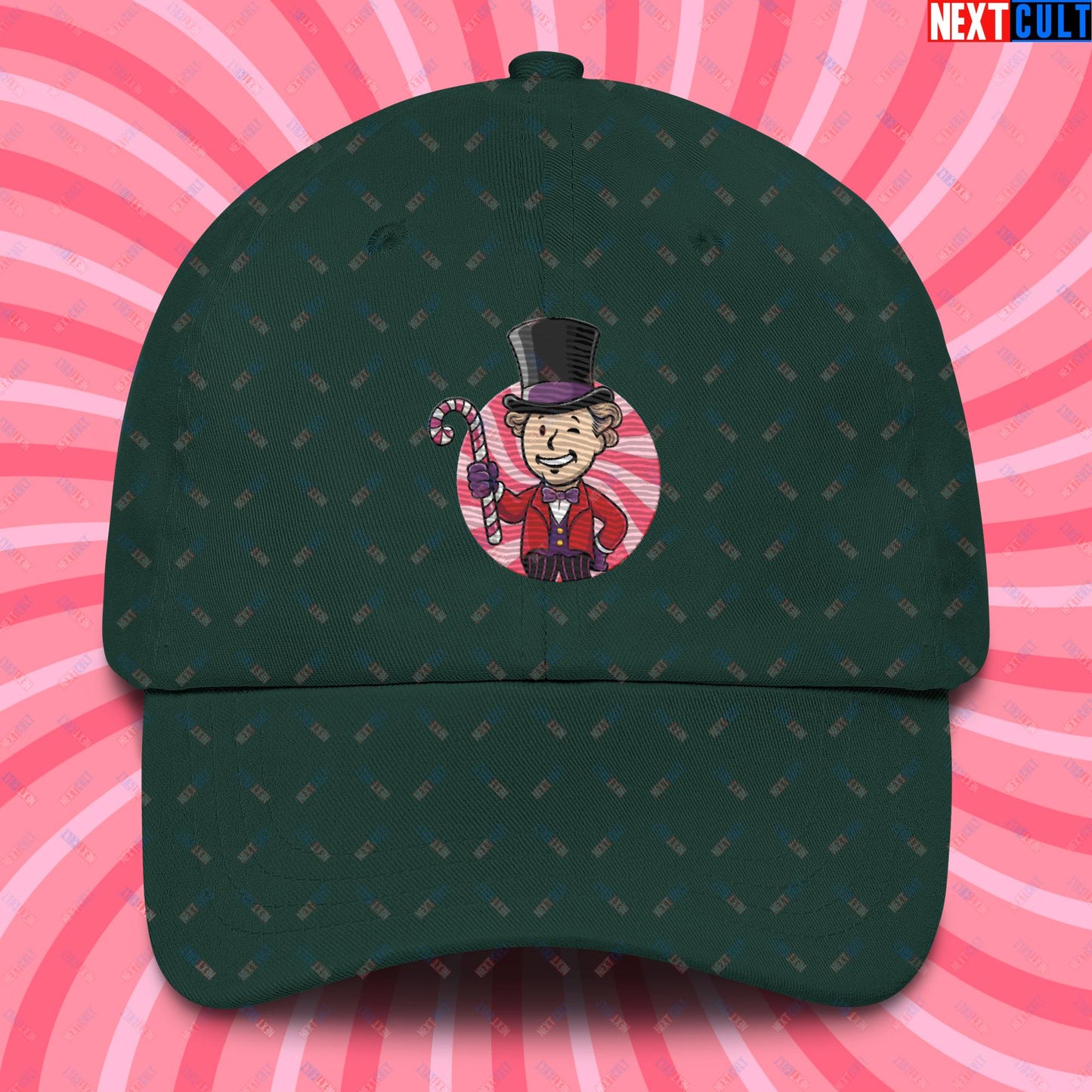 Candy Boy Willy Wonka Vault Boy Fallout Funny Meme Cartoon Mashup Dad hat Next Cult Brand