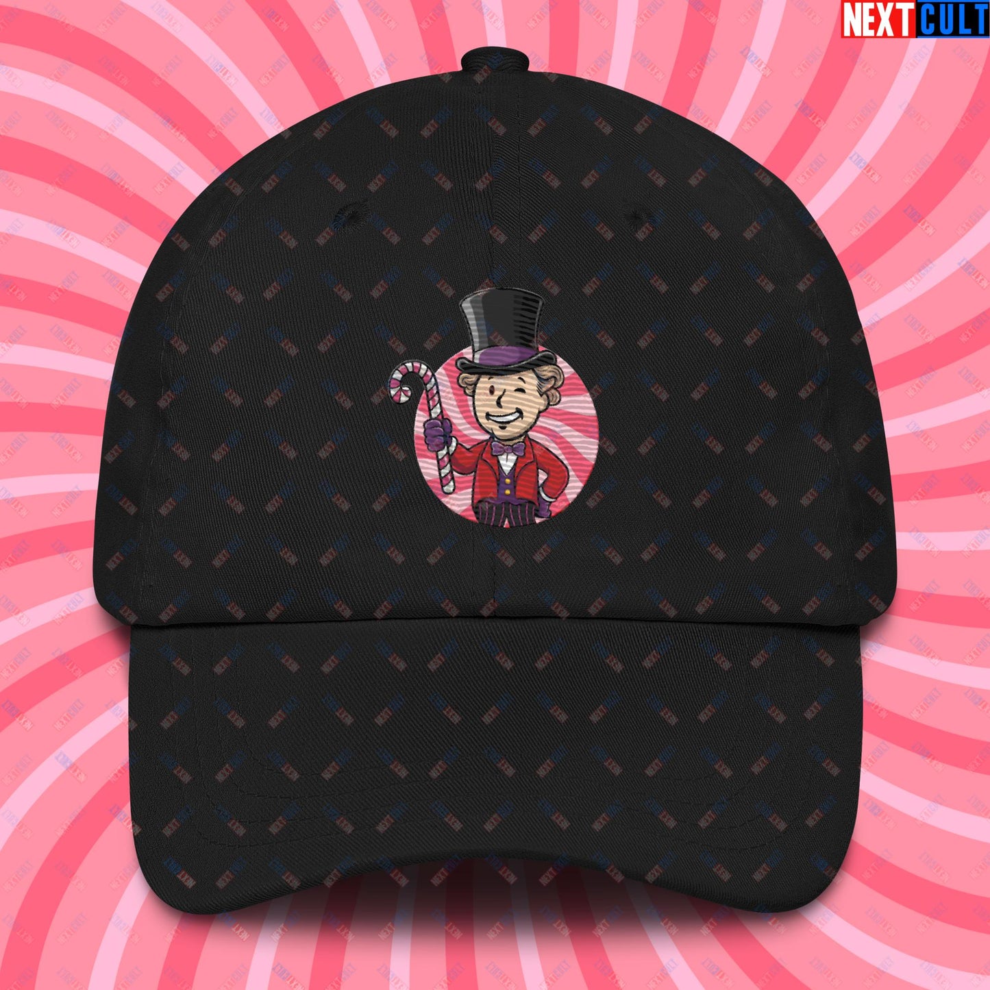 Candy Boy Willy Wonka Vault Boy Fallout Funny Meme Cartoon Mashup Dad hat Next Cult Brand