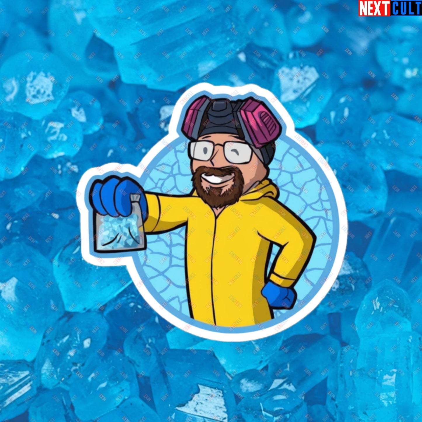 Chemistry Boy Walter White Breaking Bad Vault Boy Fallout Funny Meme Cartoon Mashup Bubble-free stickers Next Cult Brand