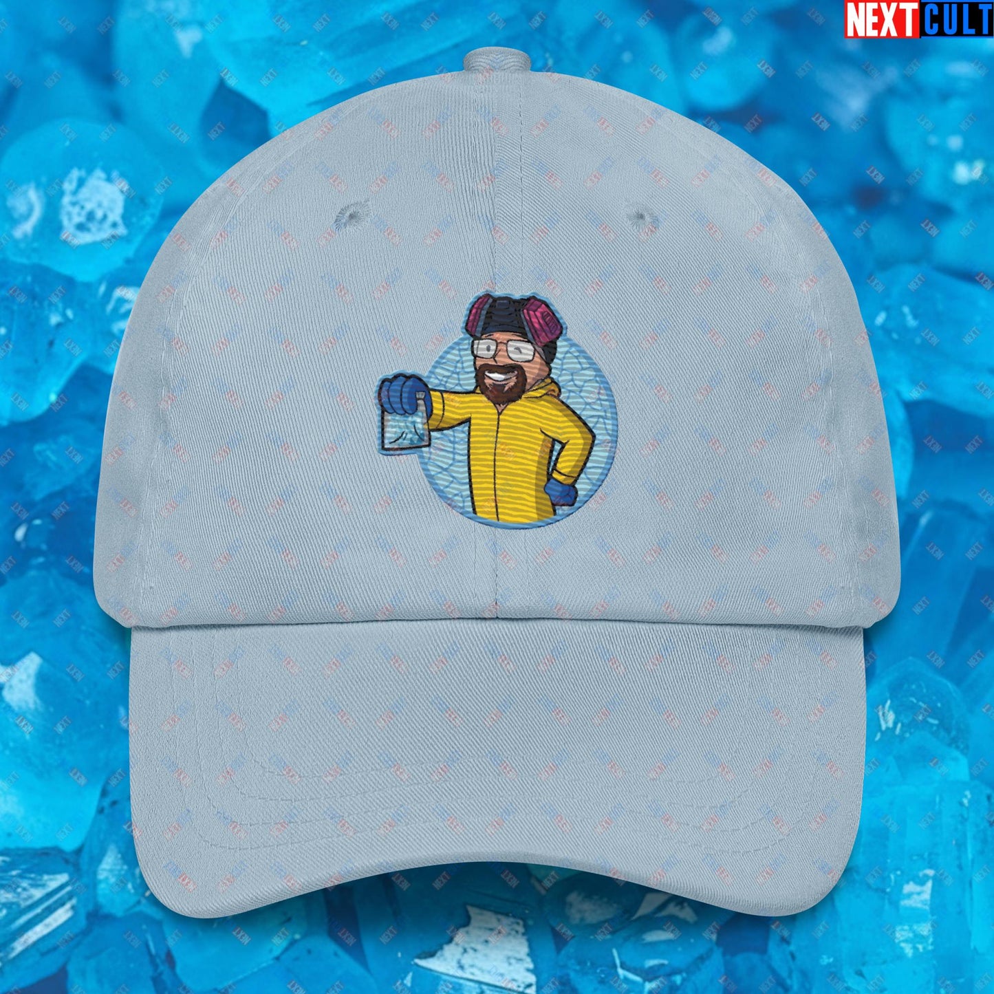 Chemistry Boy Walter White Breaking Bad Vault Boy Fallout Funny Meme Cartoon Mashup Dad hat Next Cult Brand