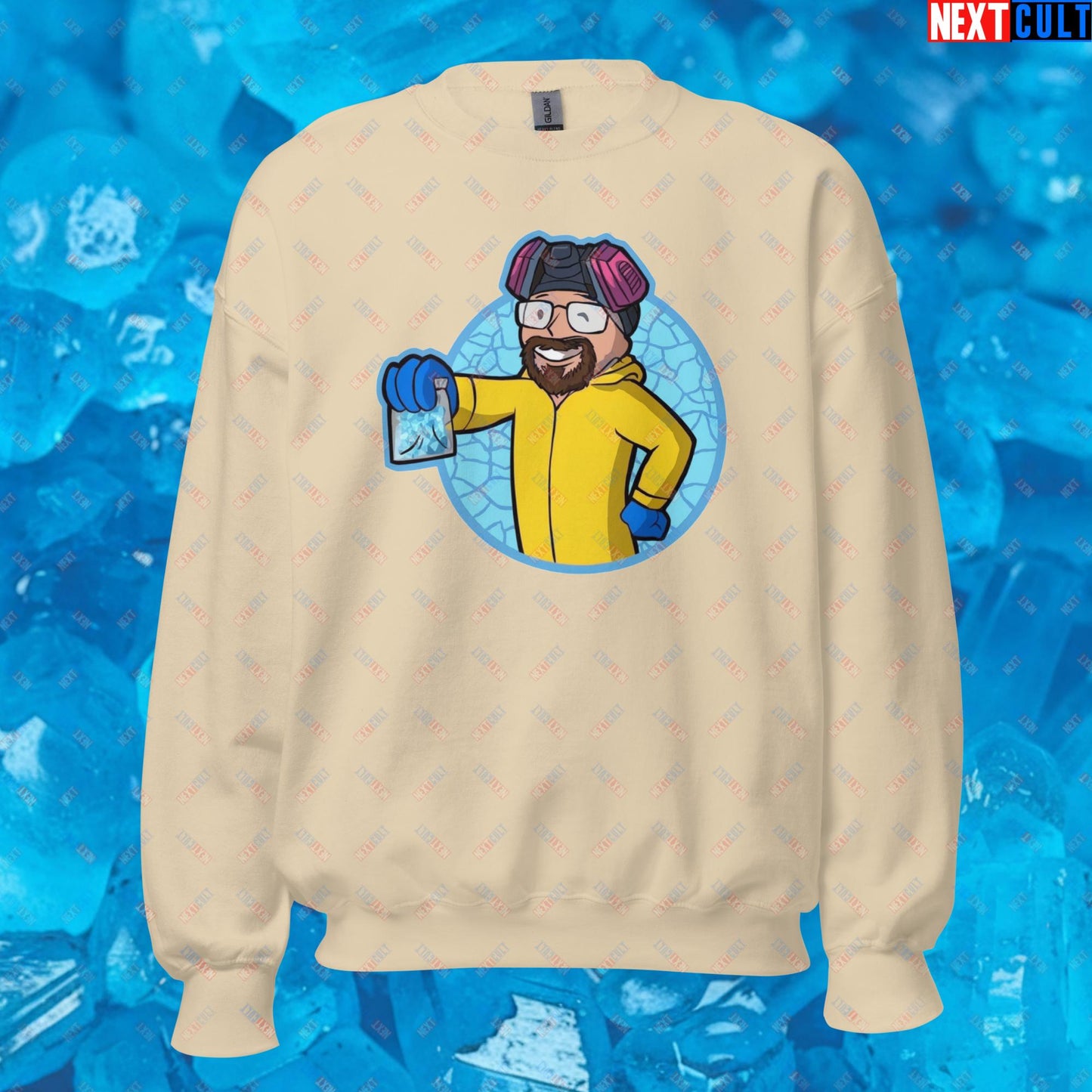 Chemistry Boy Walter White Breaking Bad Vault Boy Fallout Funny Meme Cartoon Mashup Unisex Sweatshirt Next Cult Brand