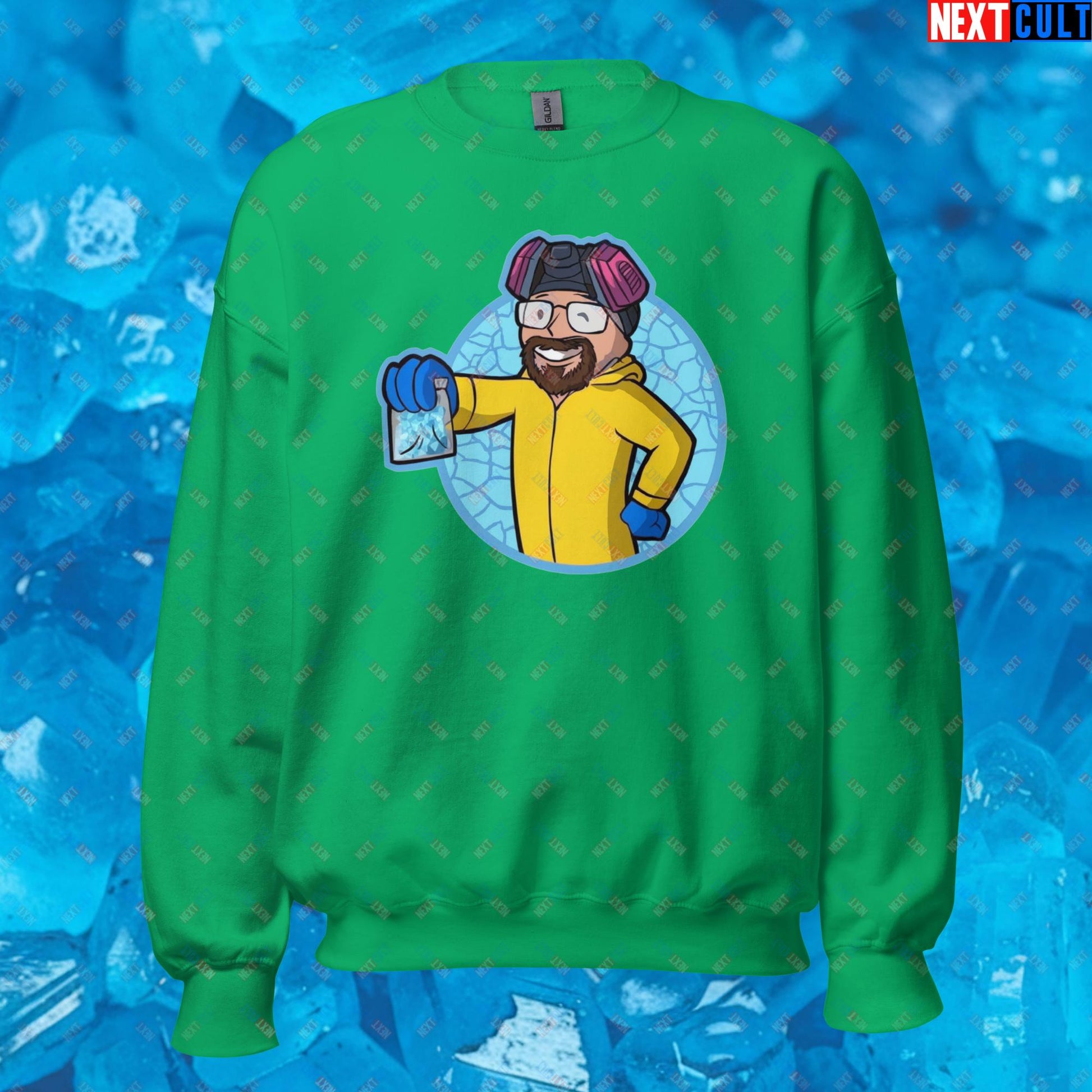 Chemistry Boy Walter White Breaking Bad Vault Boy Fallout Funny Meme Cartoon Mashup Unisex Sweatshirt Next Cult Brand