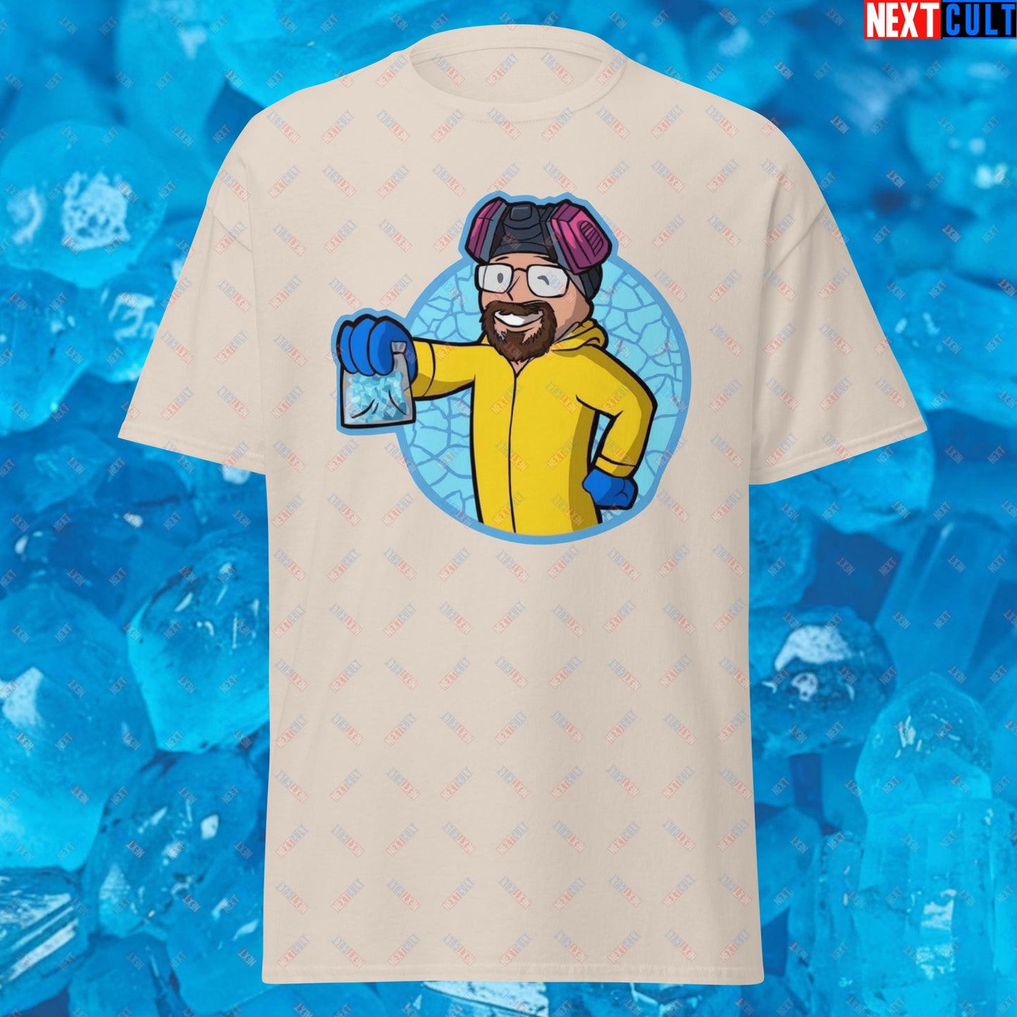 Chemistry Boy Walter White Breaking Bad Vault Boy Fallout Funny Meme Cartoon Mashup Unisex tee T-shirts Next Cult Brand