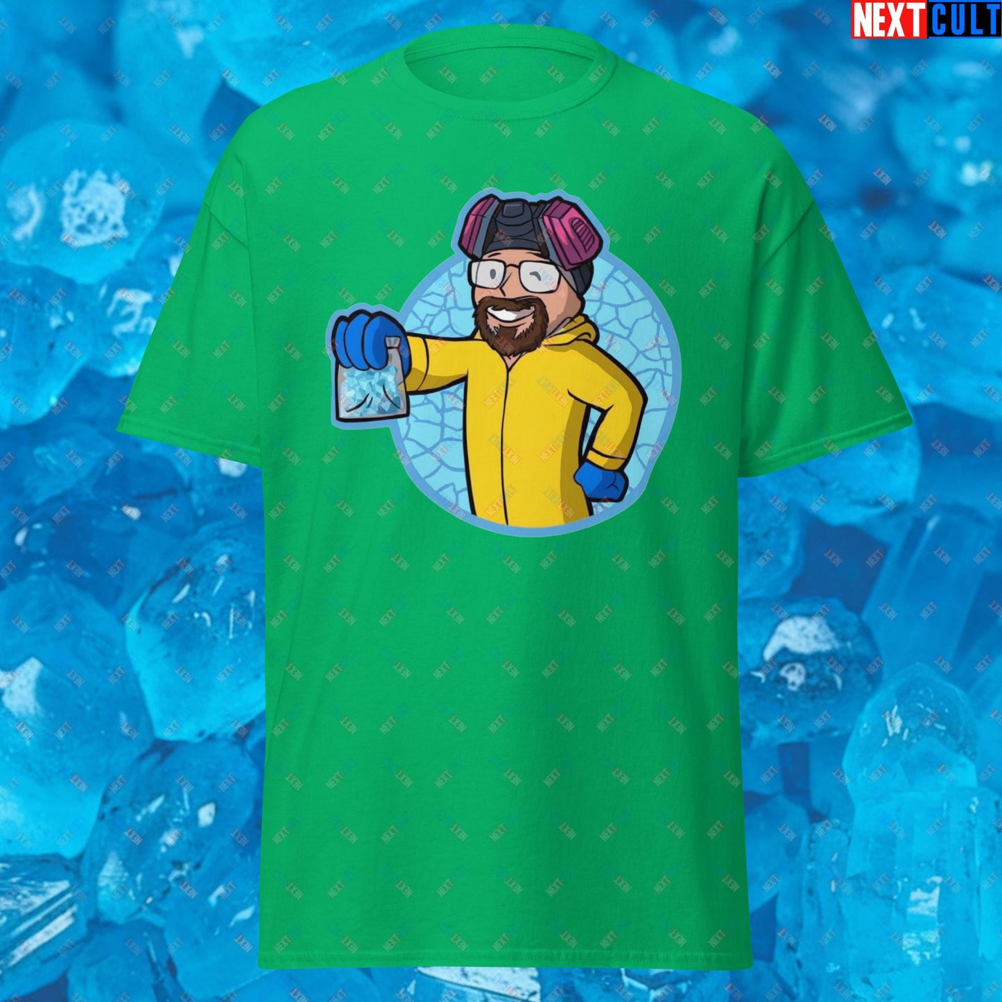 Chemistry Boy Walter White Breaking Bad Vault Boy Fallout Funny Meme Cartoon Mashup Unisex tee T-shirts Next Cult Brand