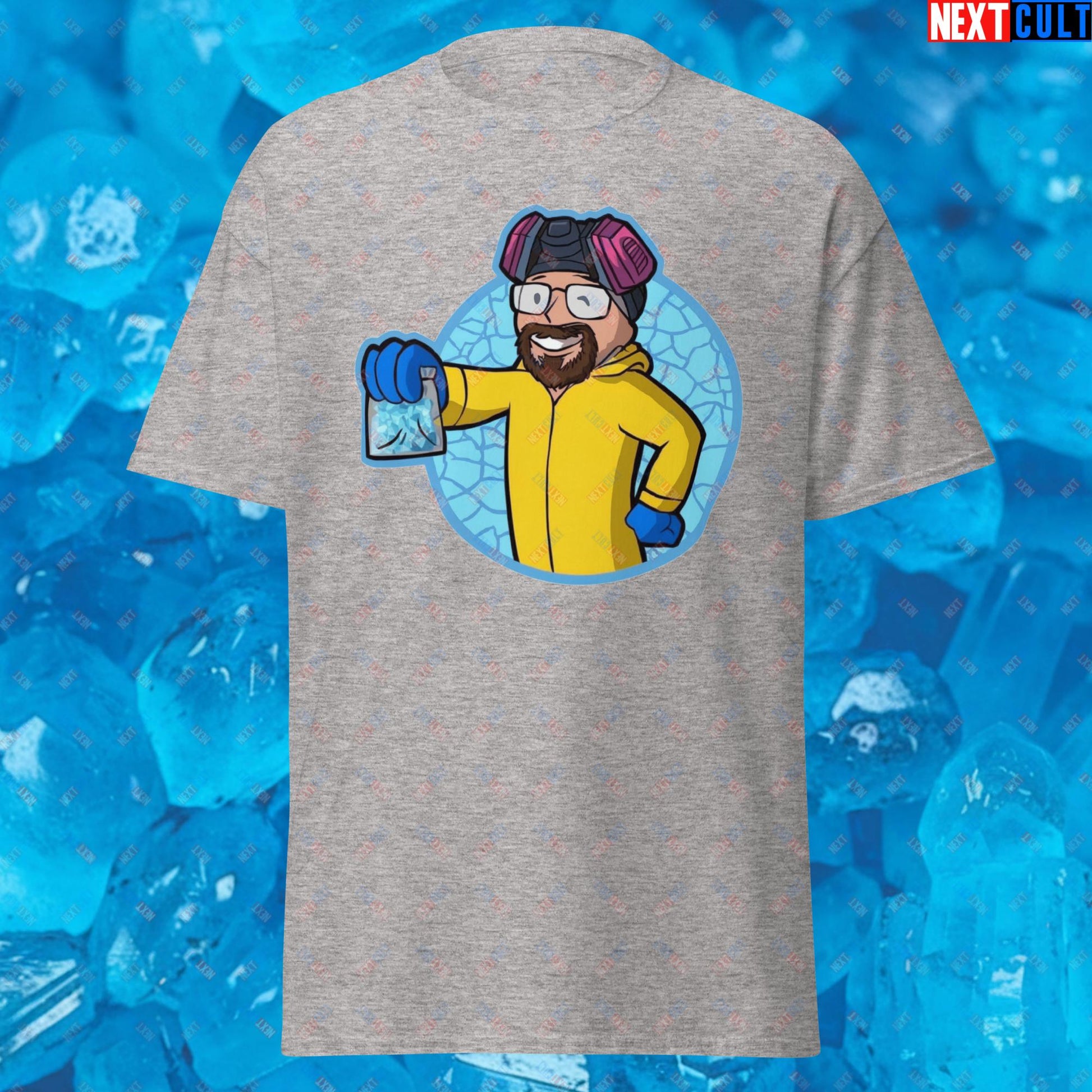 Chemistry Boy Walter White Breaking Bad Vault Boy Fallout Funny Meme Cartoon Mashup Unisex tee T-shirts Next Cult Brand