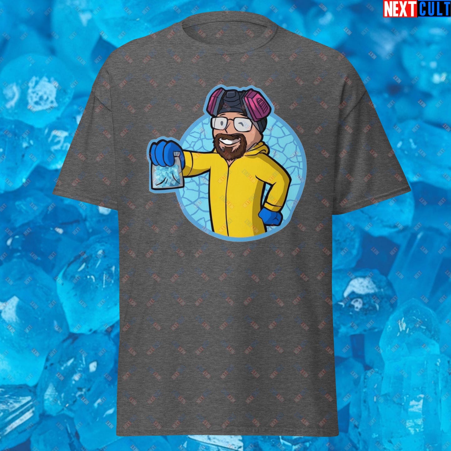 Chemistry Boy Walter White Breaking Bad Vault Boy Fallout Funny Meme Cartoon Mashup Unisex tee T-shirts Next Cult Brand