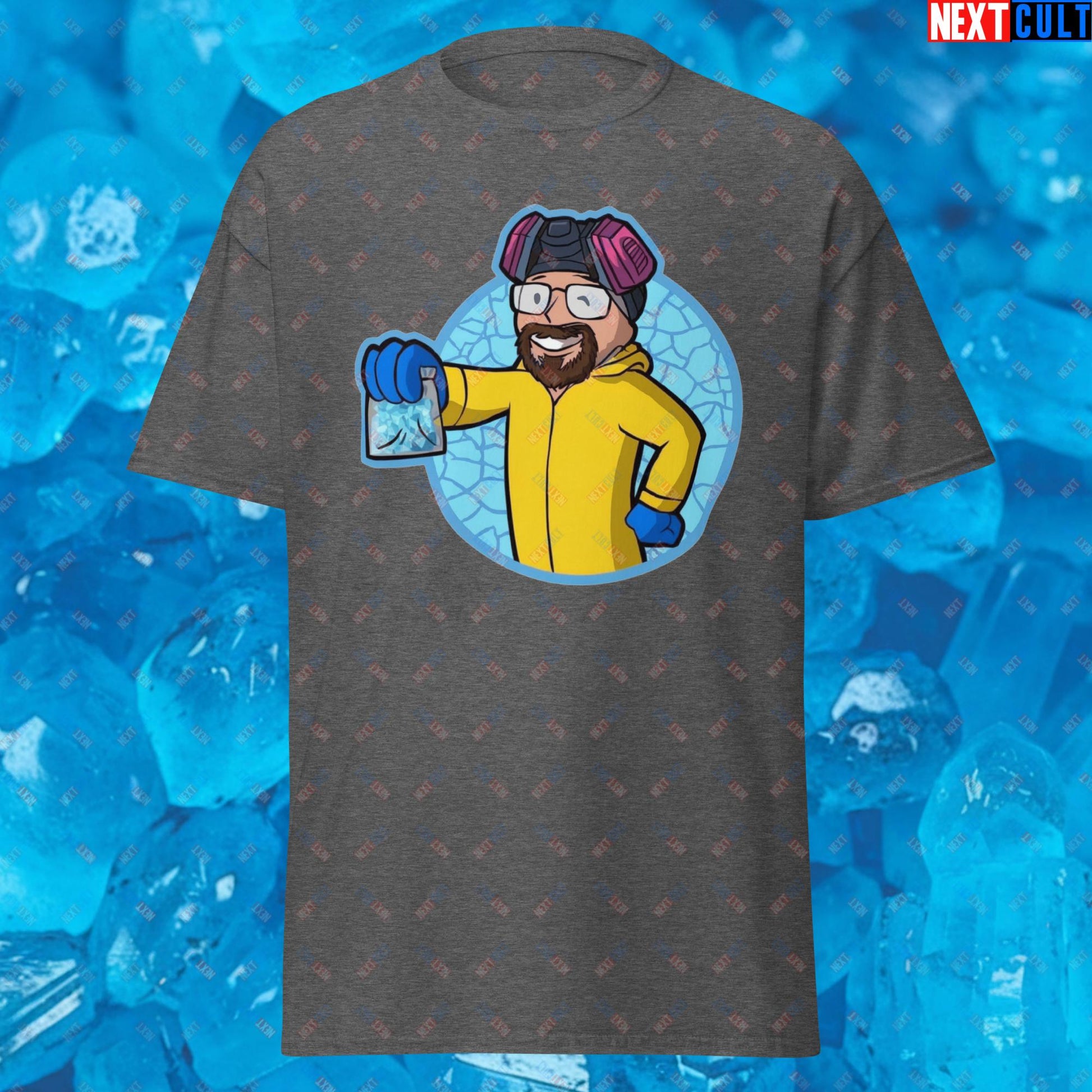 Chemistry Boy Walter White Breaking Bad Vault Boy Fallout Funny Meme Cartoon Mashup Unisex tee T-shirts Next Cult Brand