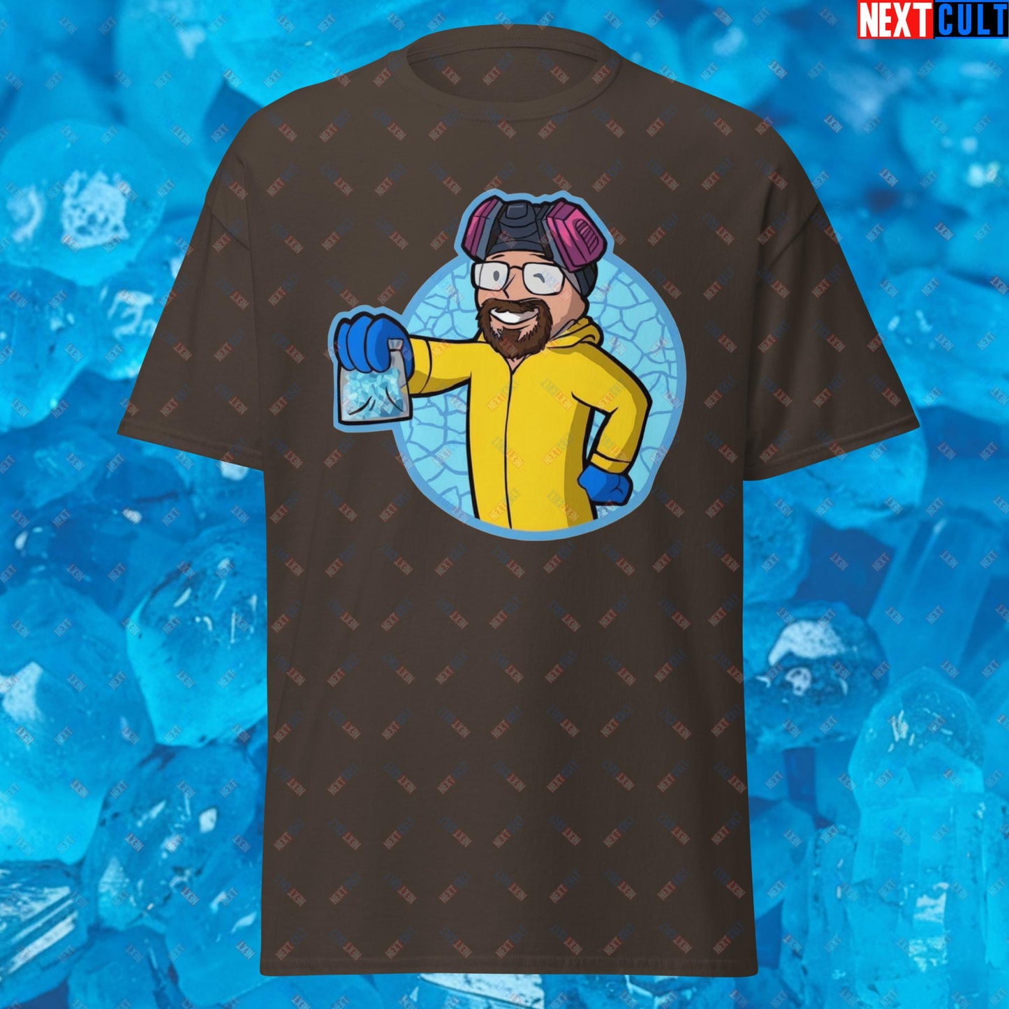 Chemistry Boy Walter White Breaking Bad Vault Boy Fallout Funny Meme Cartoon Mashup Unisex tee T-shirts Next Cult Brand