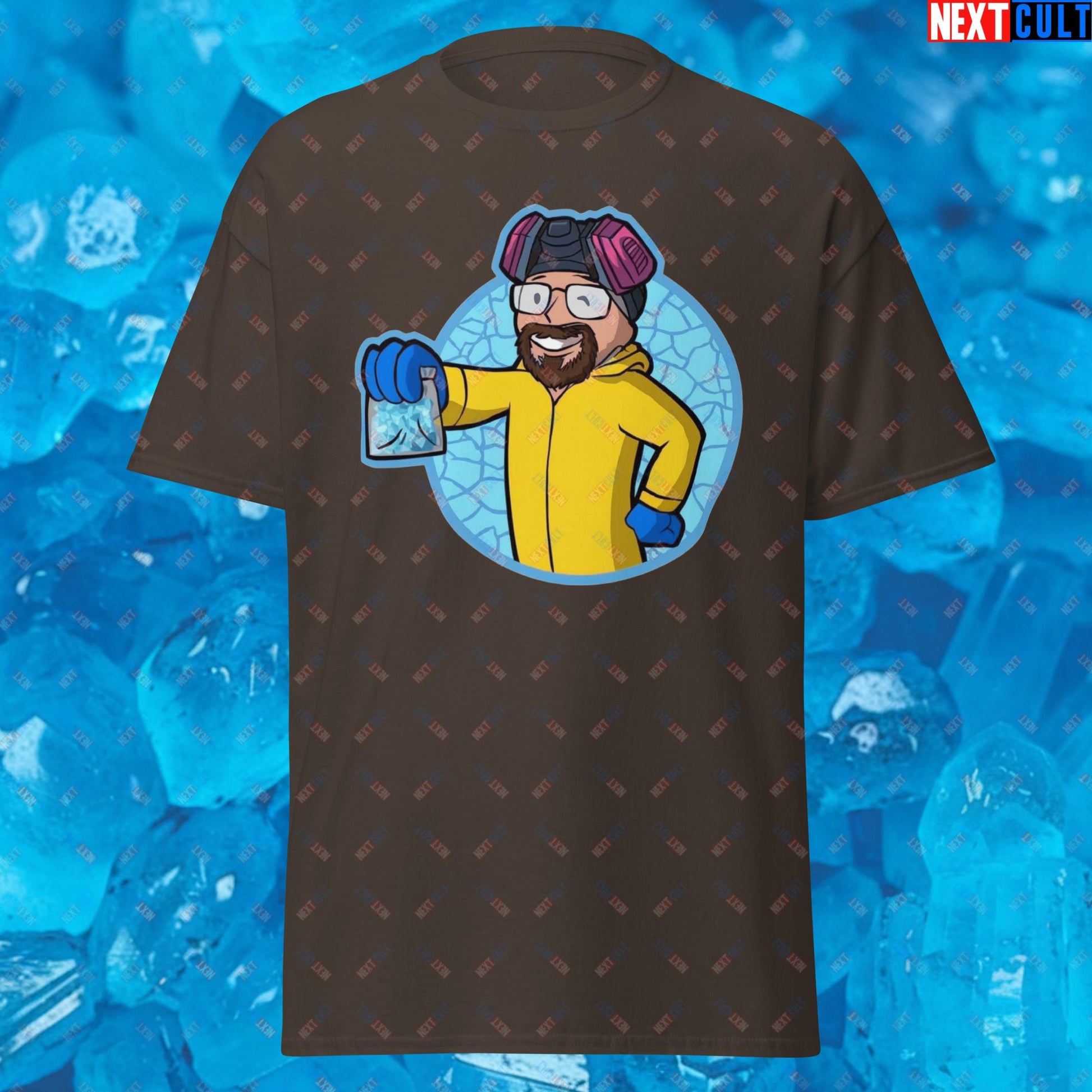 Chemistry Boy Walter White Breaking Bad Vault Boy Fallout Funny Meme Cartoon Mashup Unisex tee T-shirts Next Cult Brand