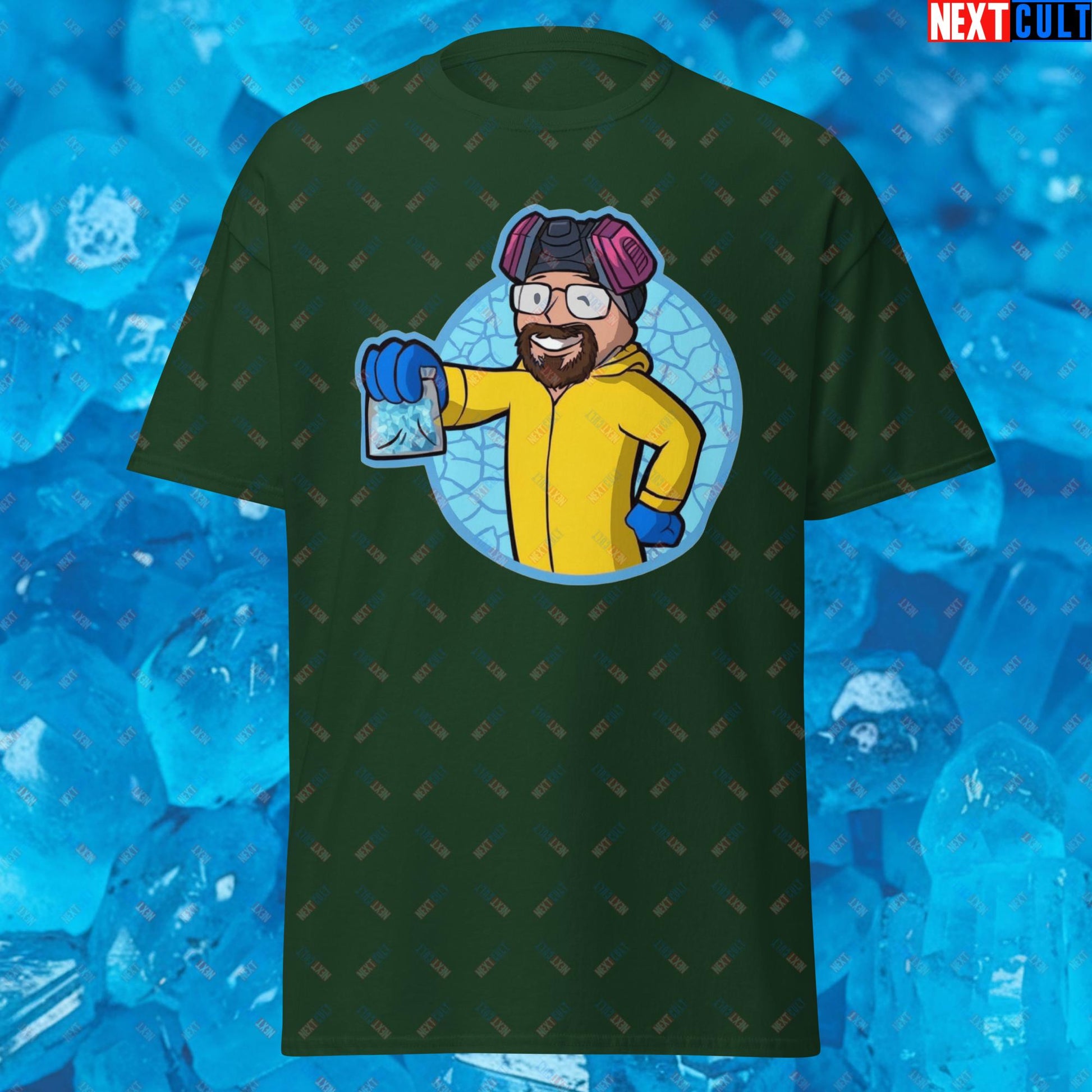 Chemistry Boy Walter White Breaking Bad Vault Boy Fallout Funny Meme Cartoon Mashup Unisex tee T-shirts Next Cult Brand