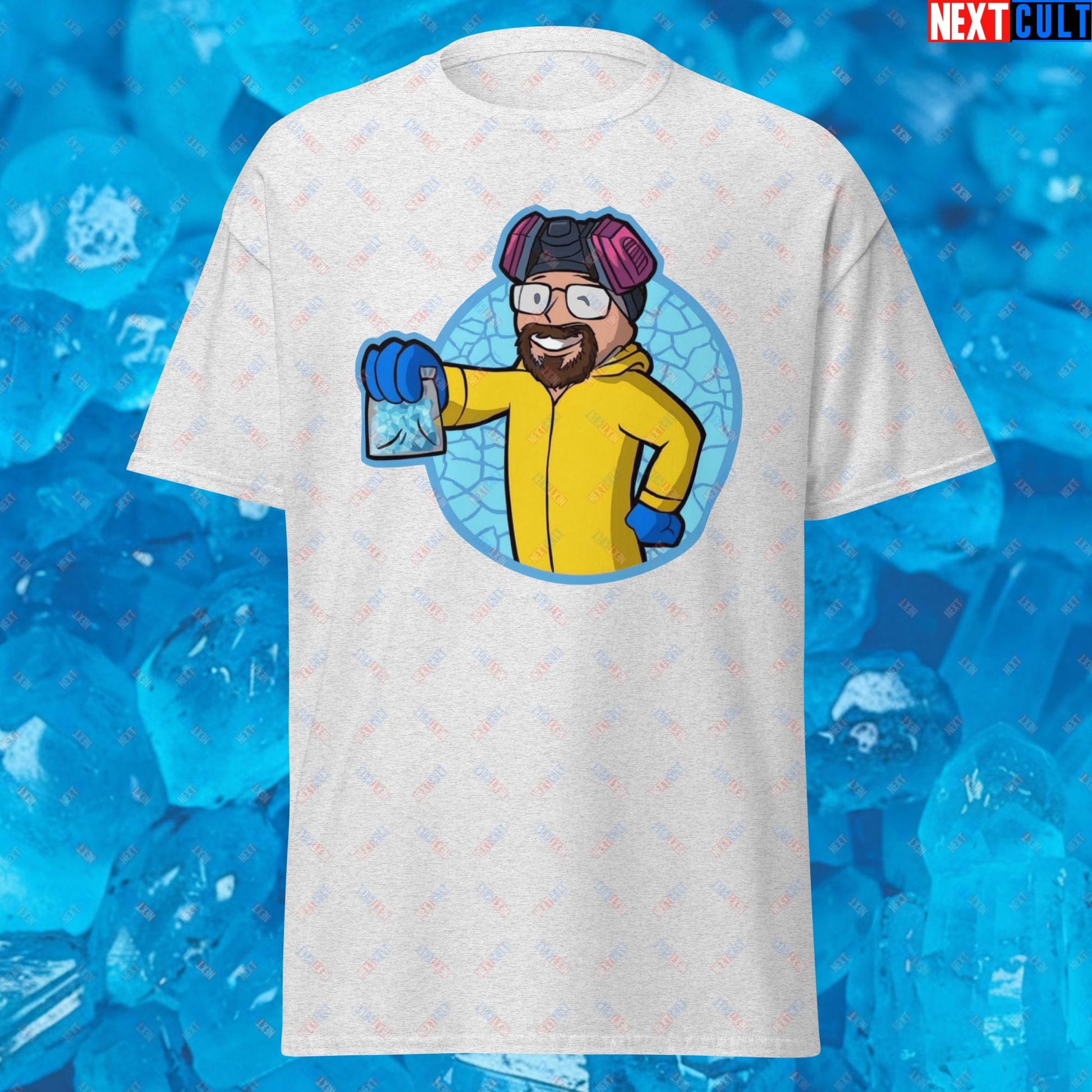 Chemistry Boy Walter White Breaking Bad Vault Boy Fallout Funny Meme Cartoon Mashup Unisex tee T-shirts Next Cult Brand