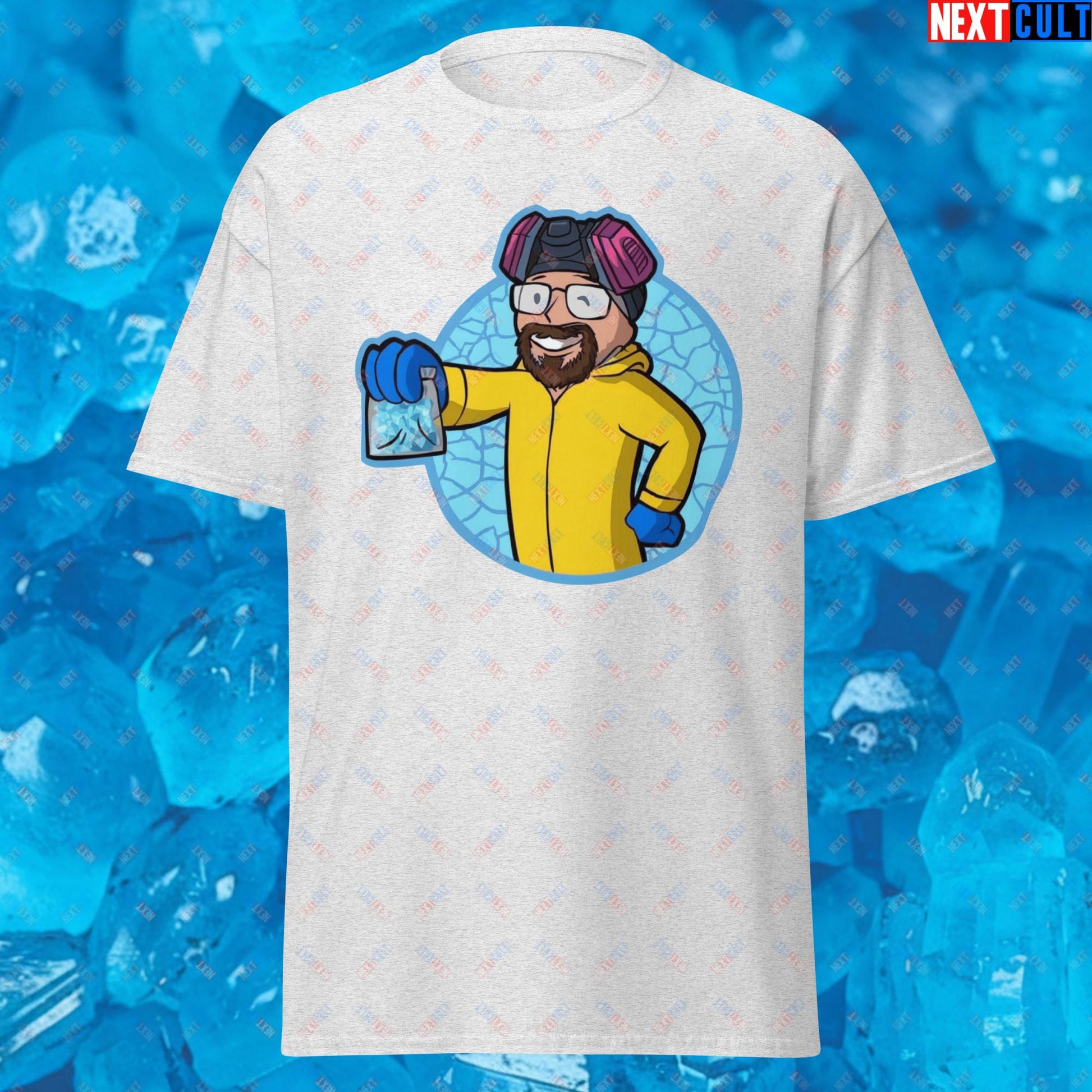 Chemistry Boy Walter White Breaking Bad Vault Boy Fallout Funny Meme Cartoon Mashup Unisex tee Next Cult Brand