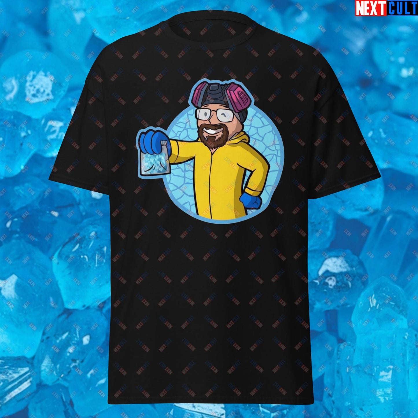 Chemistry Boy Walter White Breaking Bad Vault Boy Fallout Funny Meme Cartoon Mashup Unisex tee T-shirts Next Cult Brand