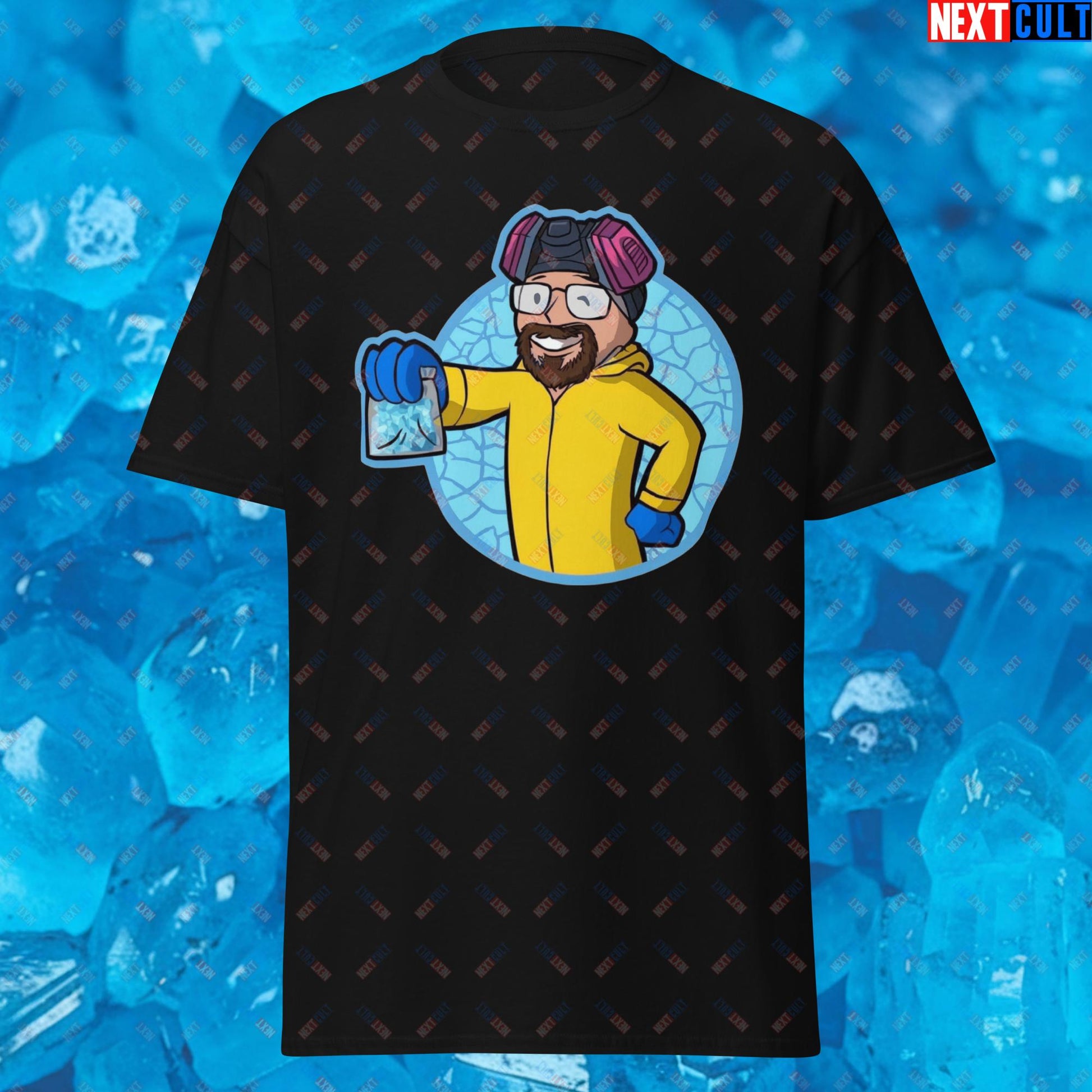 Chemistry Boy Walter White Breaking Bad Vault Boy Fallout Funny Meme Cartoon Mashup Unisex tee T-shirts Next Cult Brand