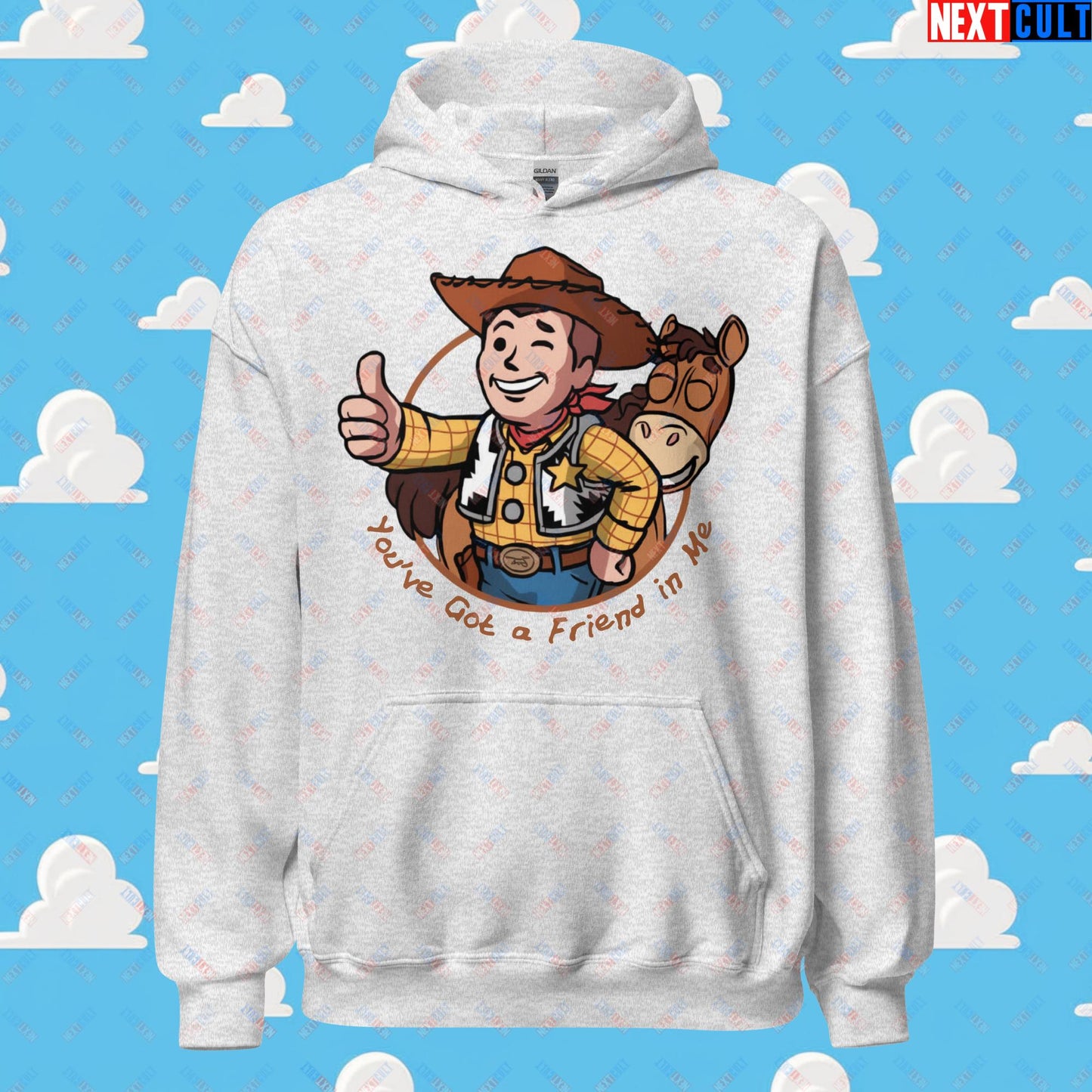 Cowboy Woody Toy Story Vault Boy Fallout Funny Meme Cartoon Mashup Unisex Hoodie Next Cult Brand