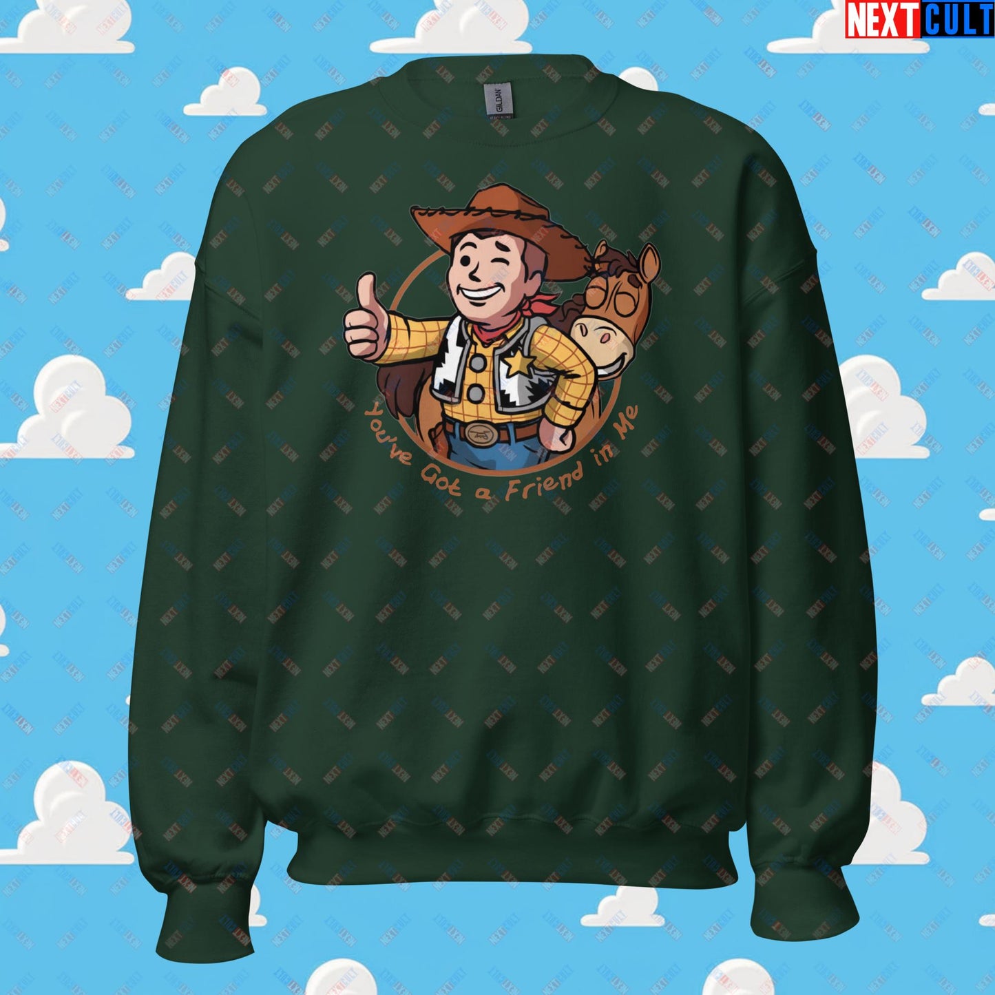 Cowboy Woody Toy Story Vault Boy Fallout Funny Meme Cartoon Mashup Unisex Sweatshirt Next Cult Brand