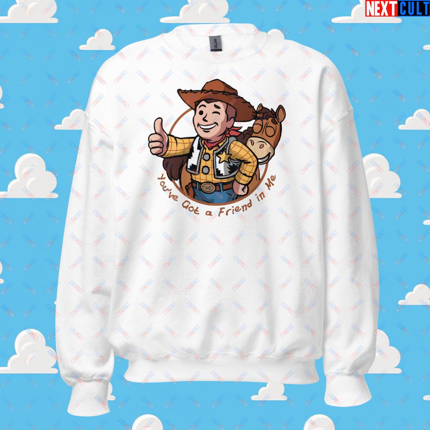 Cowboy Woody Toy Story Vault Boy Fallout Funny Meme Cartoon Mashup Unisex Sweatshirt Next Cult Brand