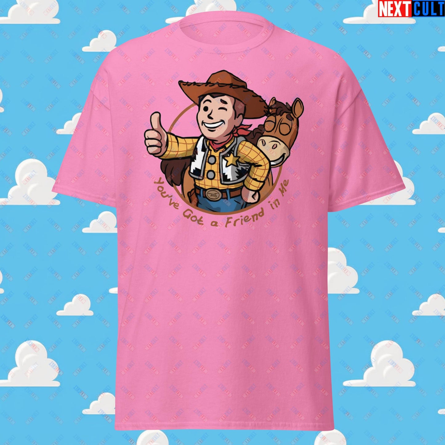 Cowboy Woody Toy Story Vault Boy Fallout Funny Meme Cartoon Mashup Unisex tee Next Cult Brand