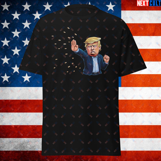 Donald Trump Shooting Assassination Attempt Funny Republican Politics Matrix Parody Unisex tee Black T-shirts Conspiracy Theories Donald Trump Politics Republicans Next Cult Brand