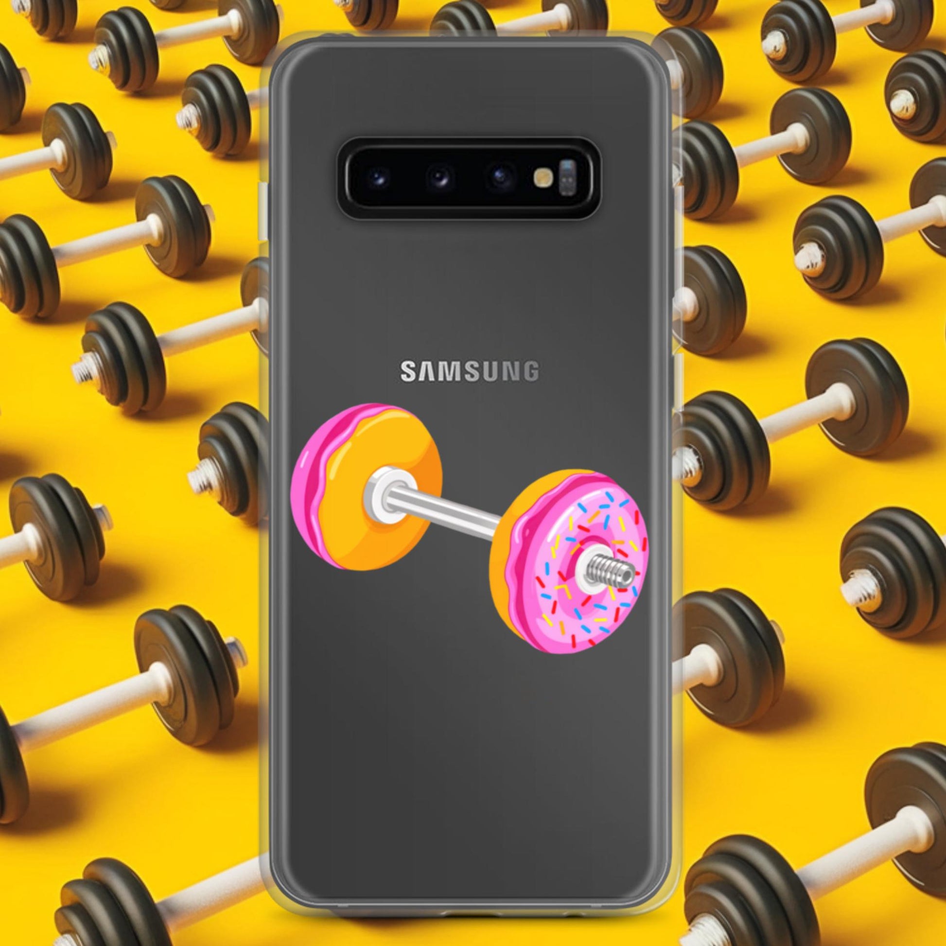 Donut Dumbbell Donuts Barbell Funny Bulk Diet Gym Workout Fitness Bodybuilding Clear Case for Samsung Next Cult Brand