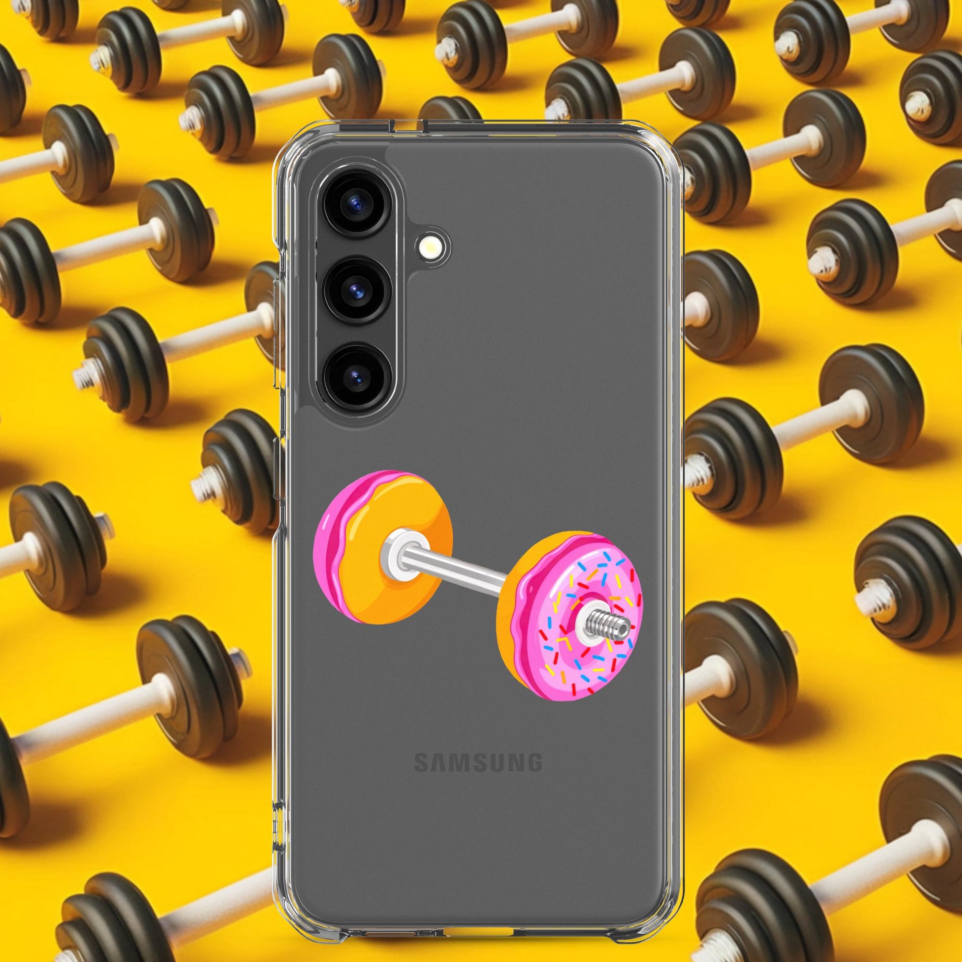 Donut Dumbbell Donuts Barbell Funny Bulk Diet Gym Workout Fitness Bodybuilding Clear Case for Samsung Next Cult Brand