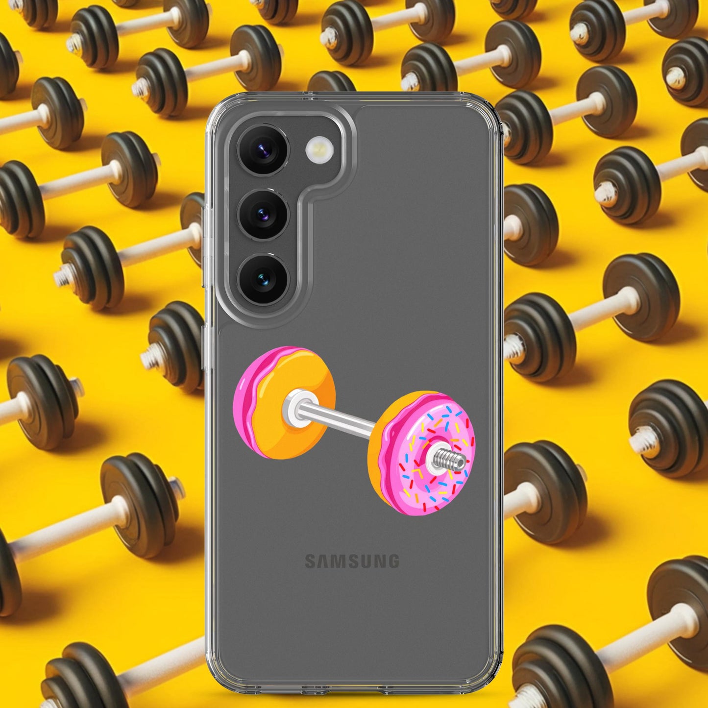 Donut Dumbbell Donuts Barbell Funny Bulk Diet Gym Workout Fitness Bodybuilding Clear Case for Samsung Next Cult Brand