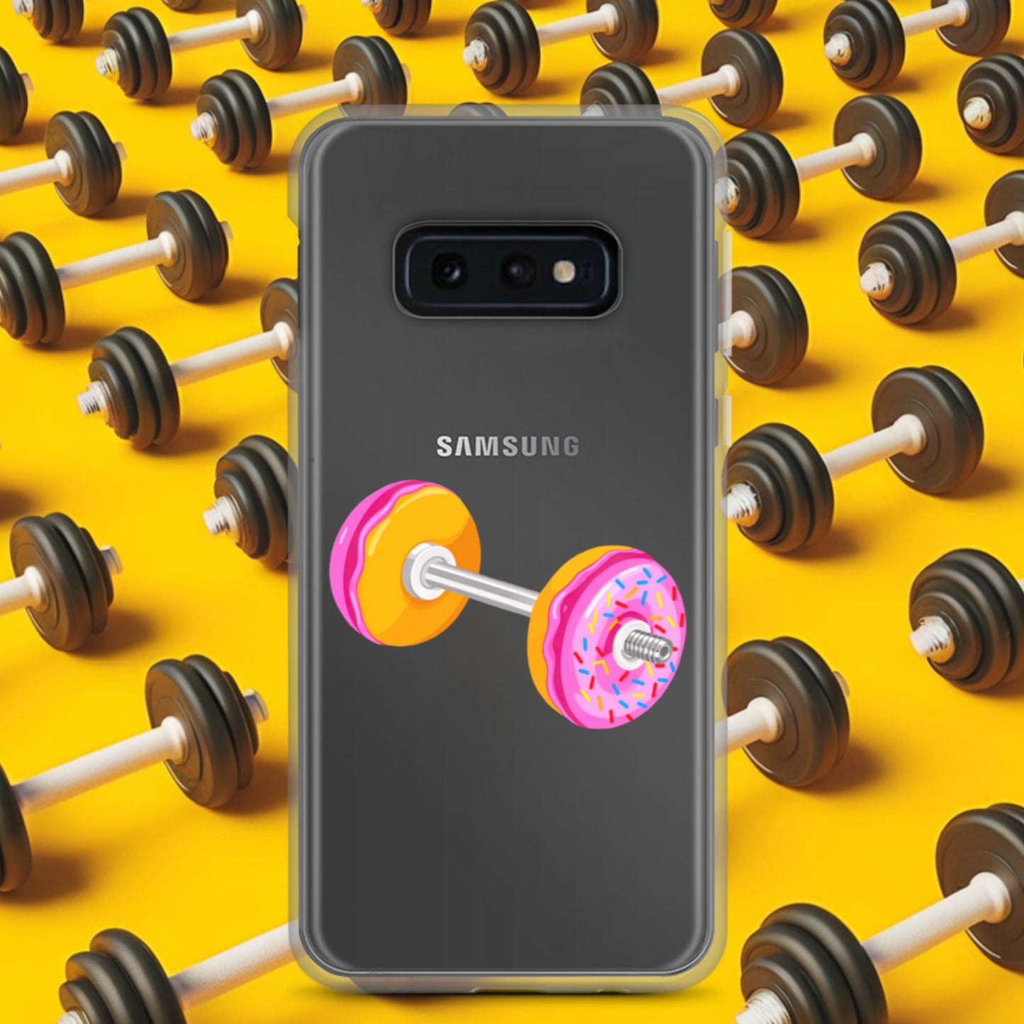 Donut Dumbbell Donuts Barbell Funny Bulk Diet Gym Workout Fitness Bodybuilding Clear Case for Samsung Next Cult Brand