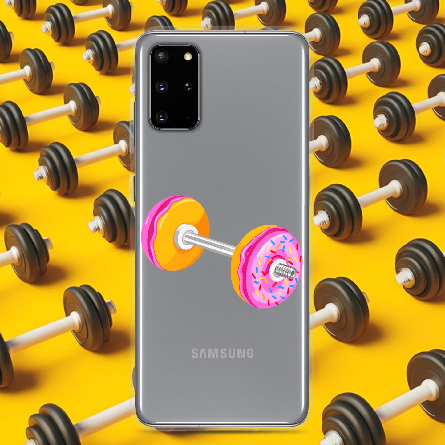 Donut Dumbbell Donuts Barbell Funny Bulk Diet Gym Workout Fitness Bodybuilding Clear Case for Samsung Next Cult Brand