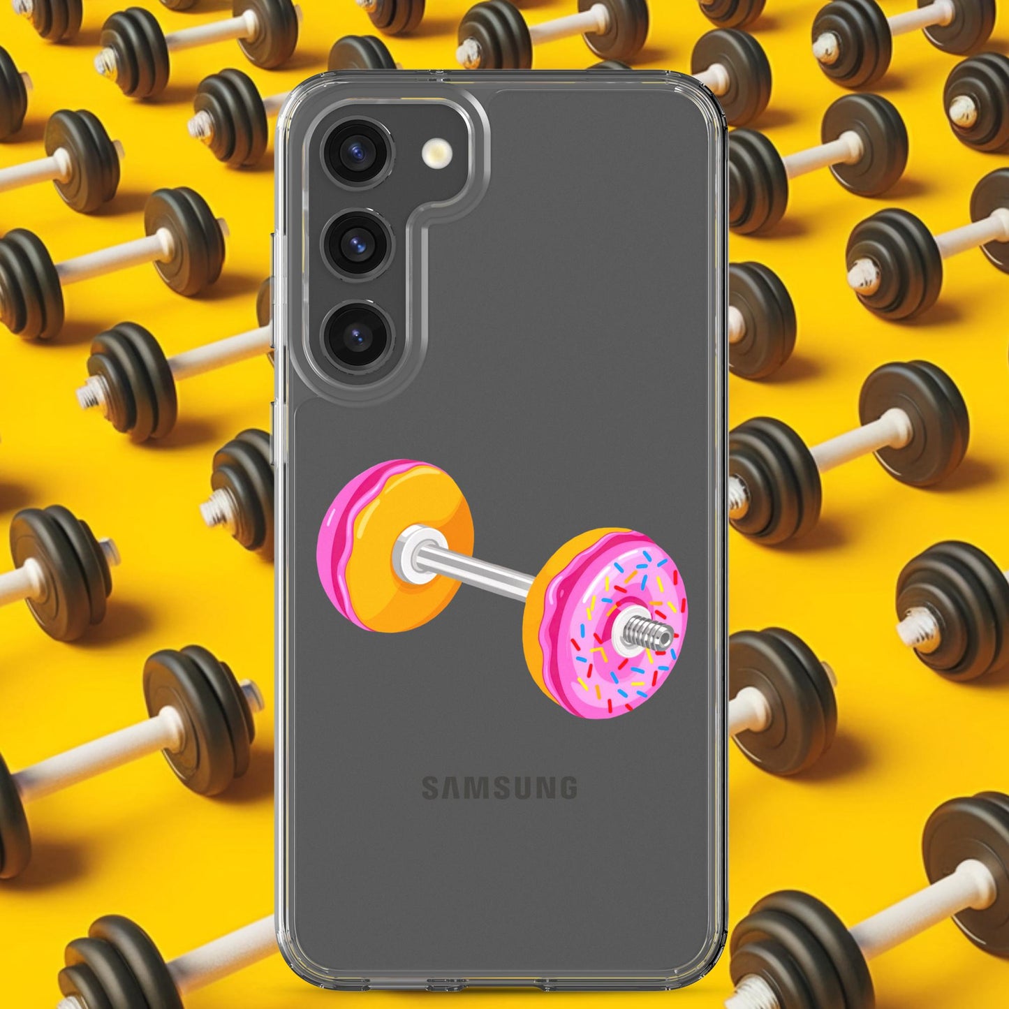 Donut Dumbbell Donuts Barbell Funny Bulk Diet Gym Workout Fitness Bodybuilding Clear Case for Samsung Next Cult Brand