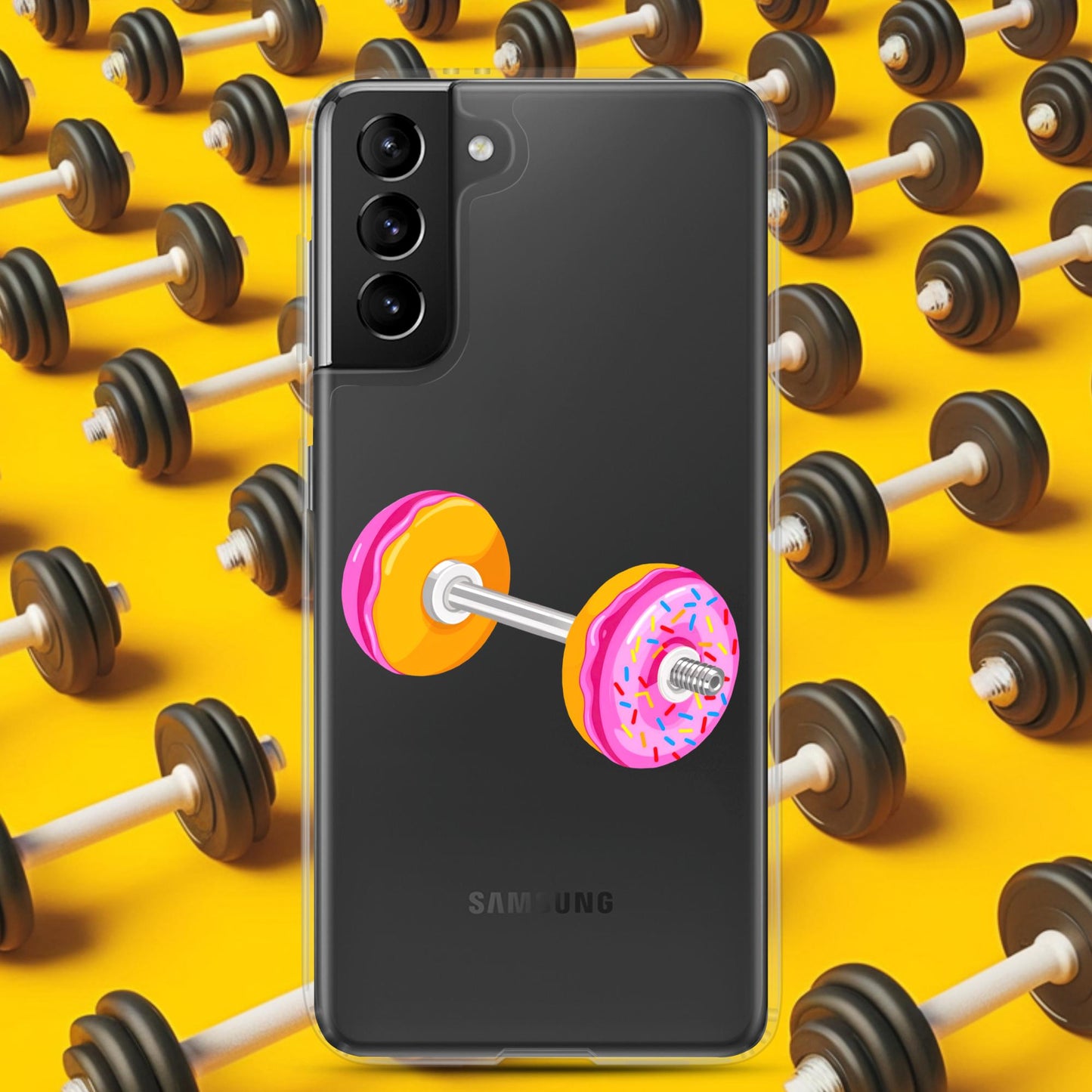 Donut Dumbbell Donuts Barbell Funny Bulk Diet Gym Workout Fitness Bodybuilding Clear Case for Samsung Next Cult Brand