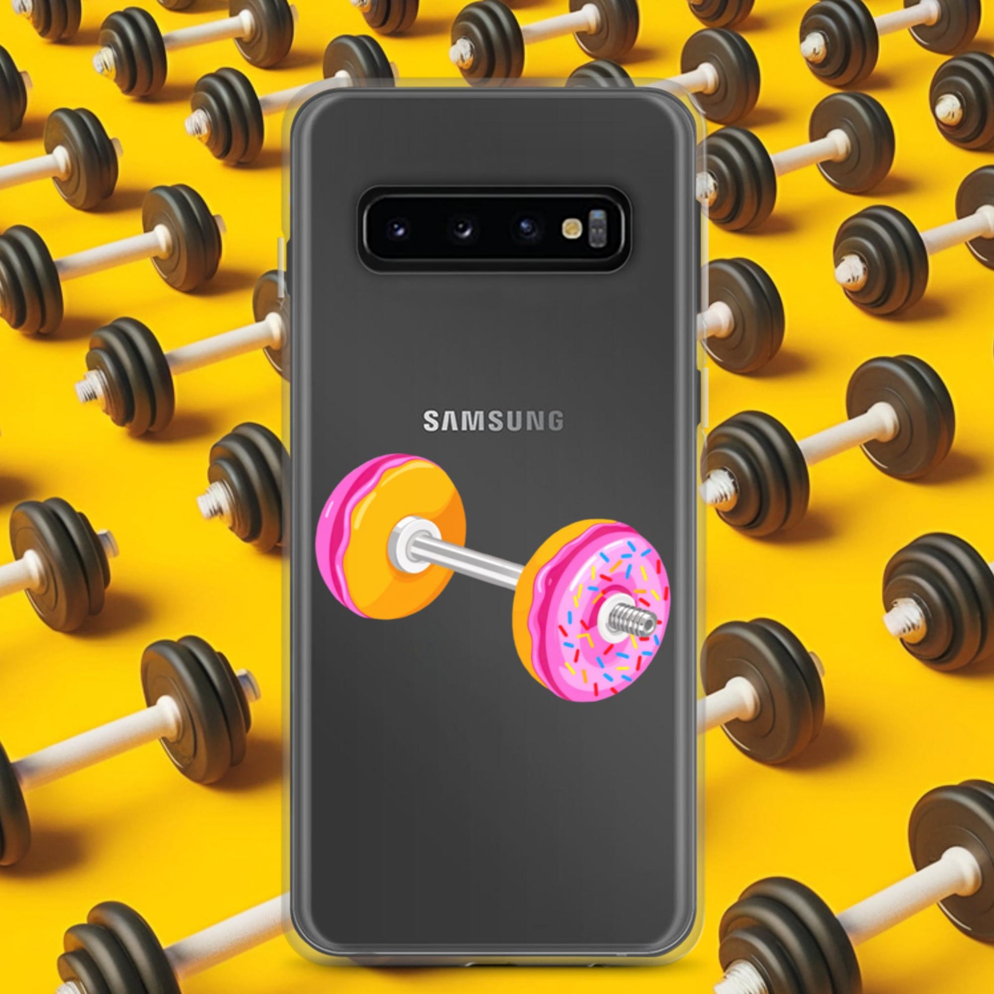 Donut Dumbbell Donuts Barbell Funny Bulk Diet Gym Workout Fitness Bodybuilding Clear Case for Samsung Next Cult Brand