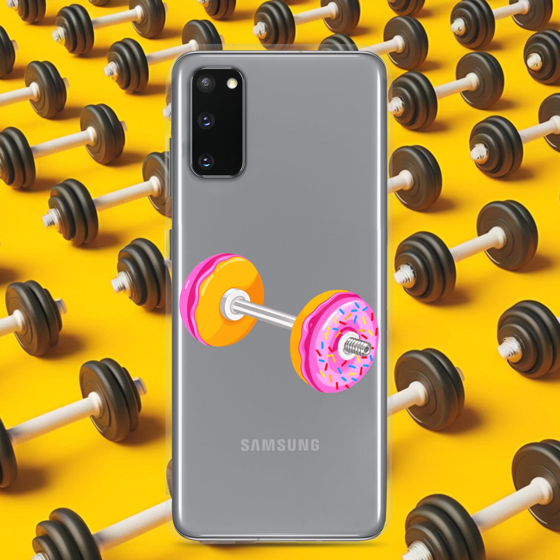 Donut Dumbbell Donuts Barbell Funny Bulk Diet Gym Workout Fitness Bodybuilding Clear Case for Samsung Next Cult Brand