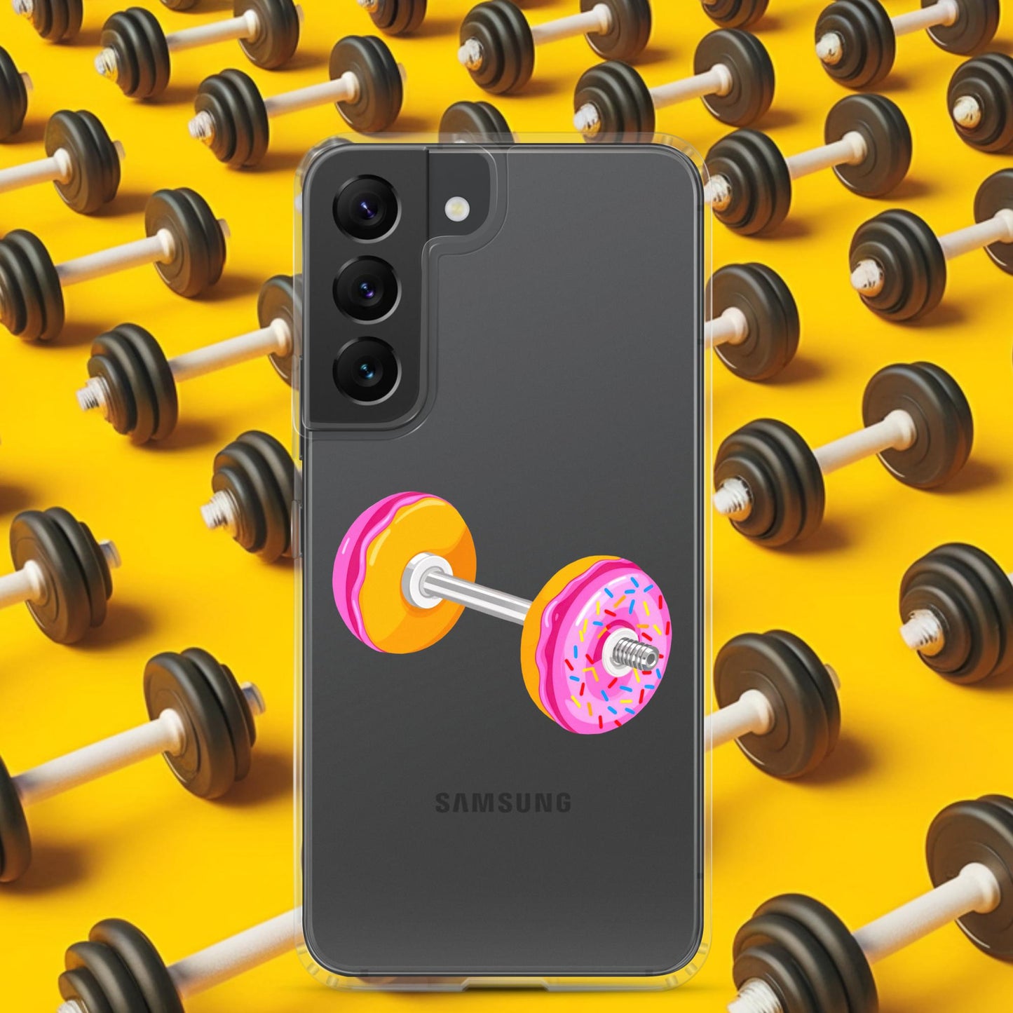 Donut Dumbbell Donuts Barbell Funny Bulk Diet Gym Workout Fitness Bodybuilding Clear Case for Samsung Next Cult Brand