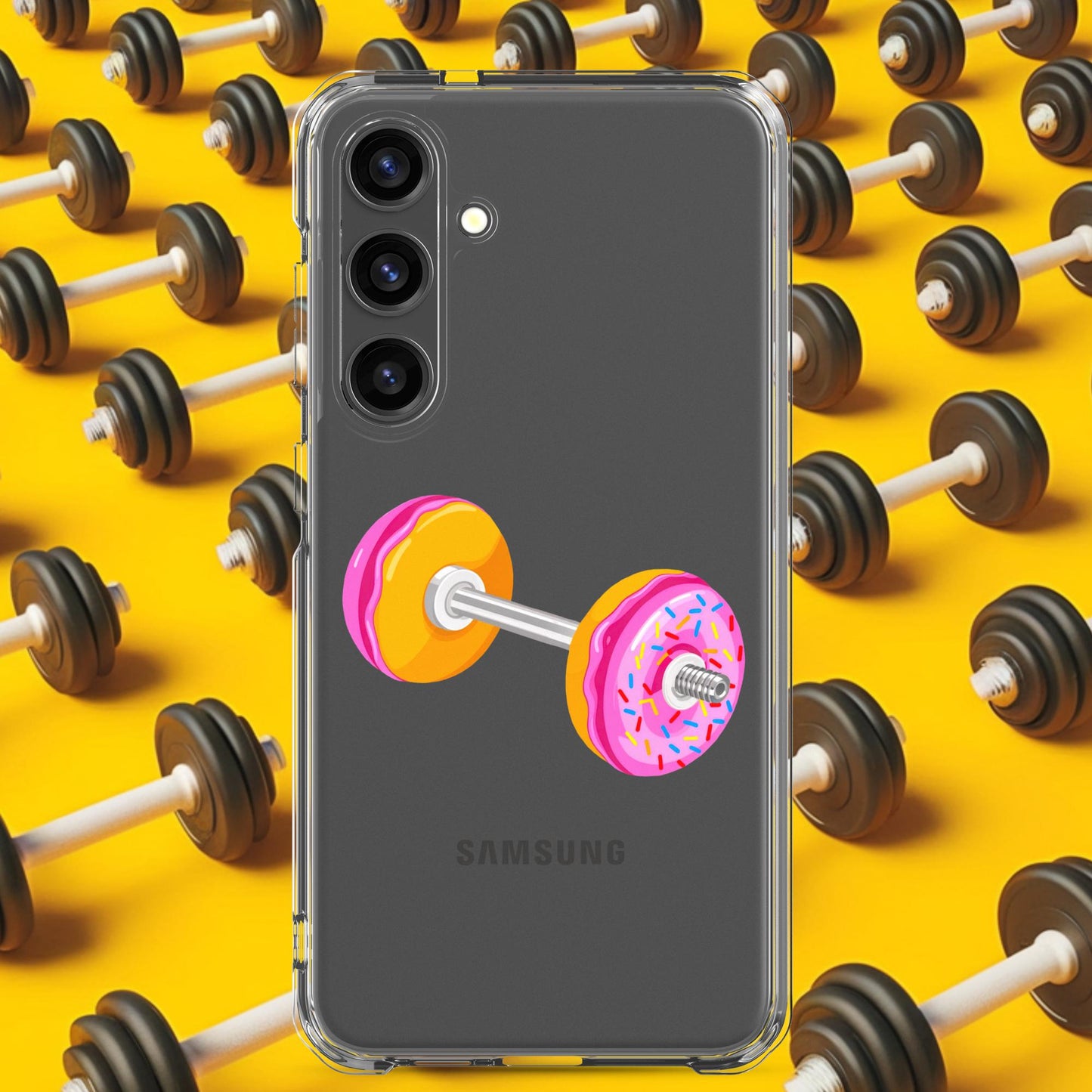 Donut Dumbbell Donuts Barbell Funny Bulk Diet Gym Workout Fitness Bodybuilding Clear Case for Samsung Next Cult Brand