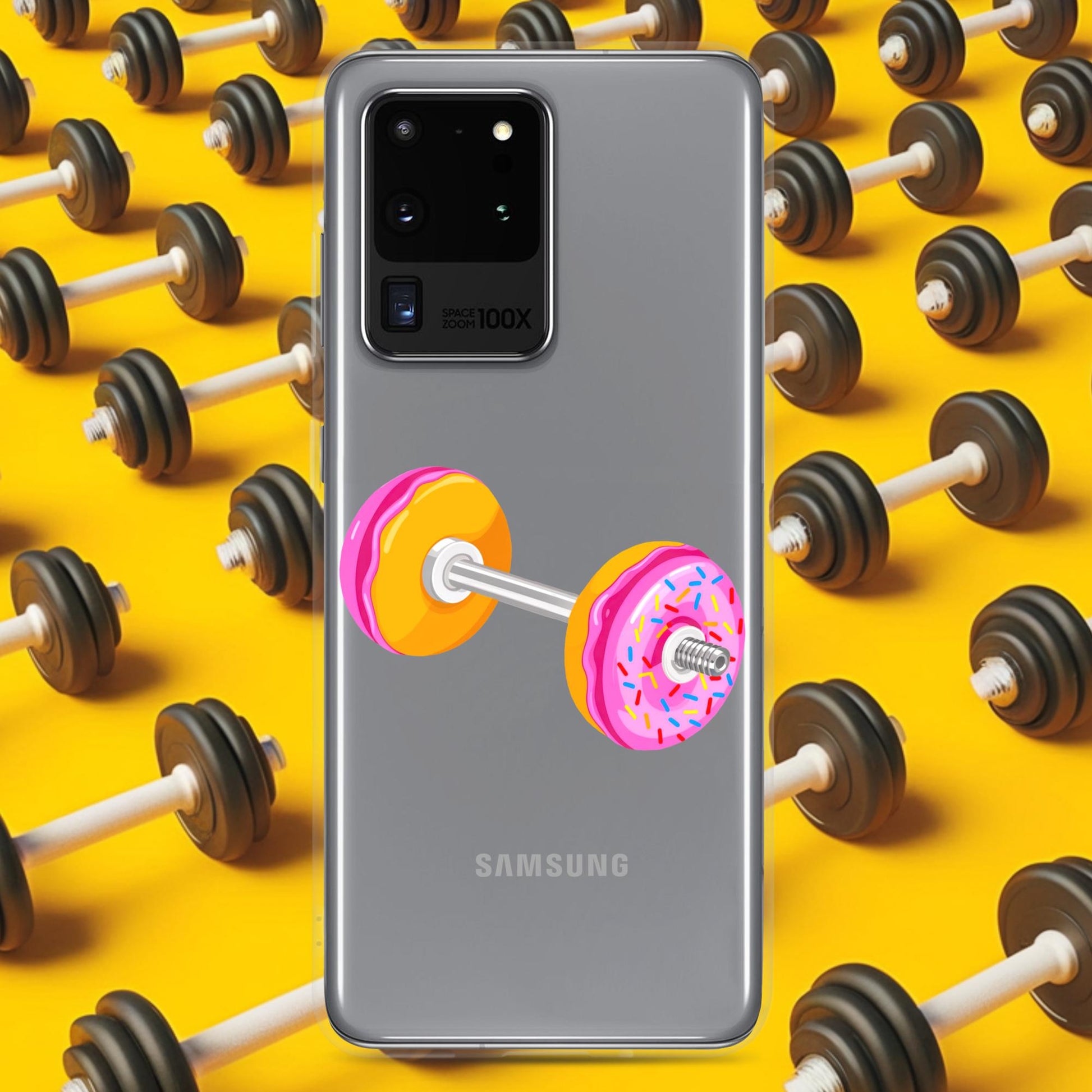 Donut Dumbbell Donuts Barbell Funny Bulk Diet Gym Workout Fitness Bodybuilding Clear Case for Samsung Next Cult Brand