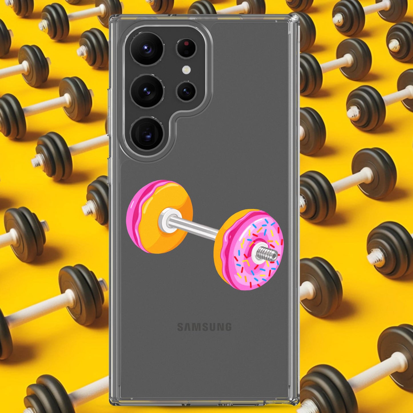 Donut Dumbbell Donuts Barbell Funny Bulk Diet Gym Workout Fitness Bodybuilding Clear Case for Samsung Next Cult Brand