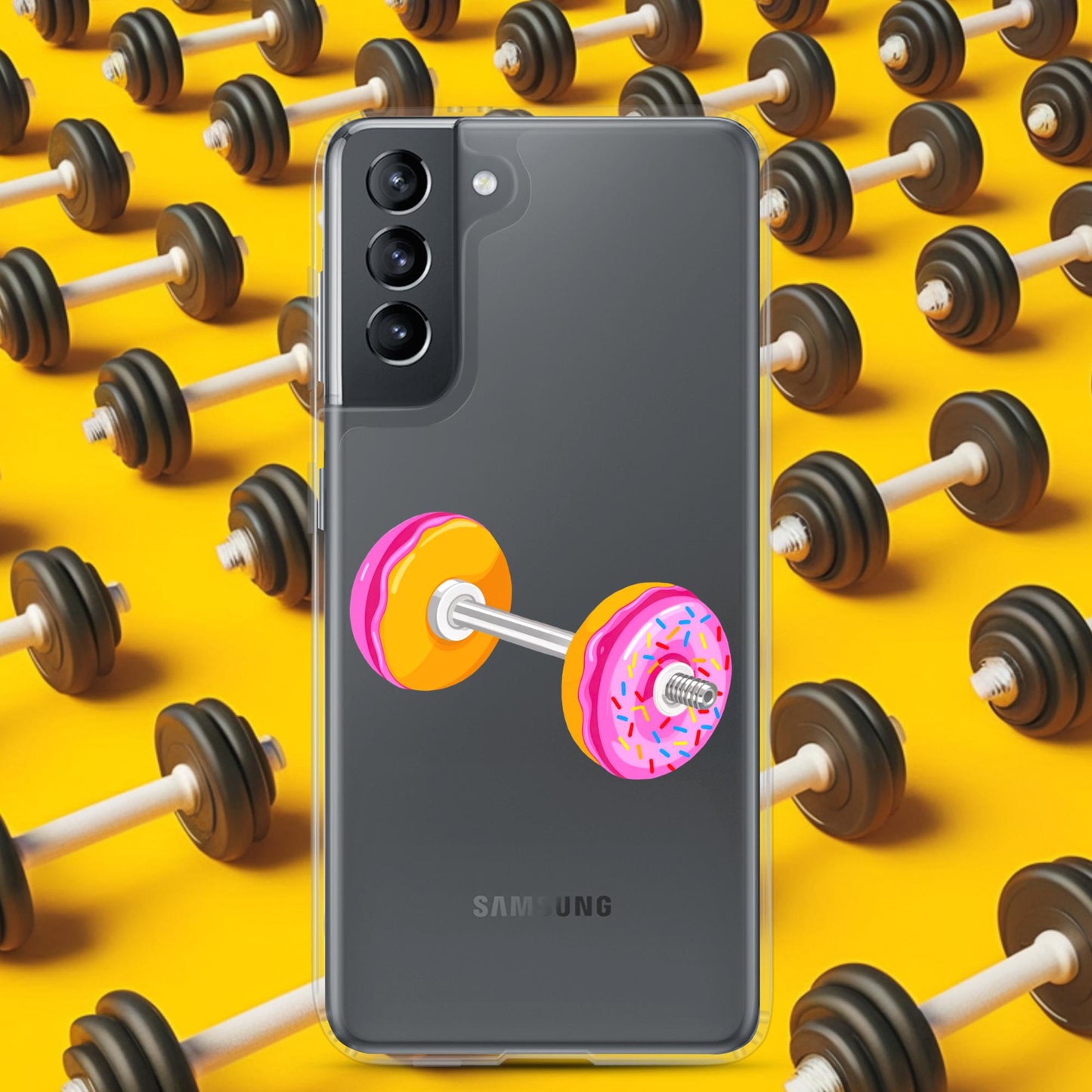 Donut Dumbbell Donuts Barbell Funny Bulk Diet Gym Workout Fitness Bodybuilding Clear Case for Samsung Next Cult Brand