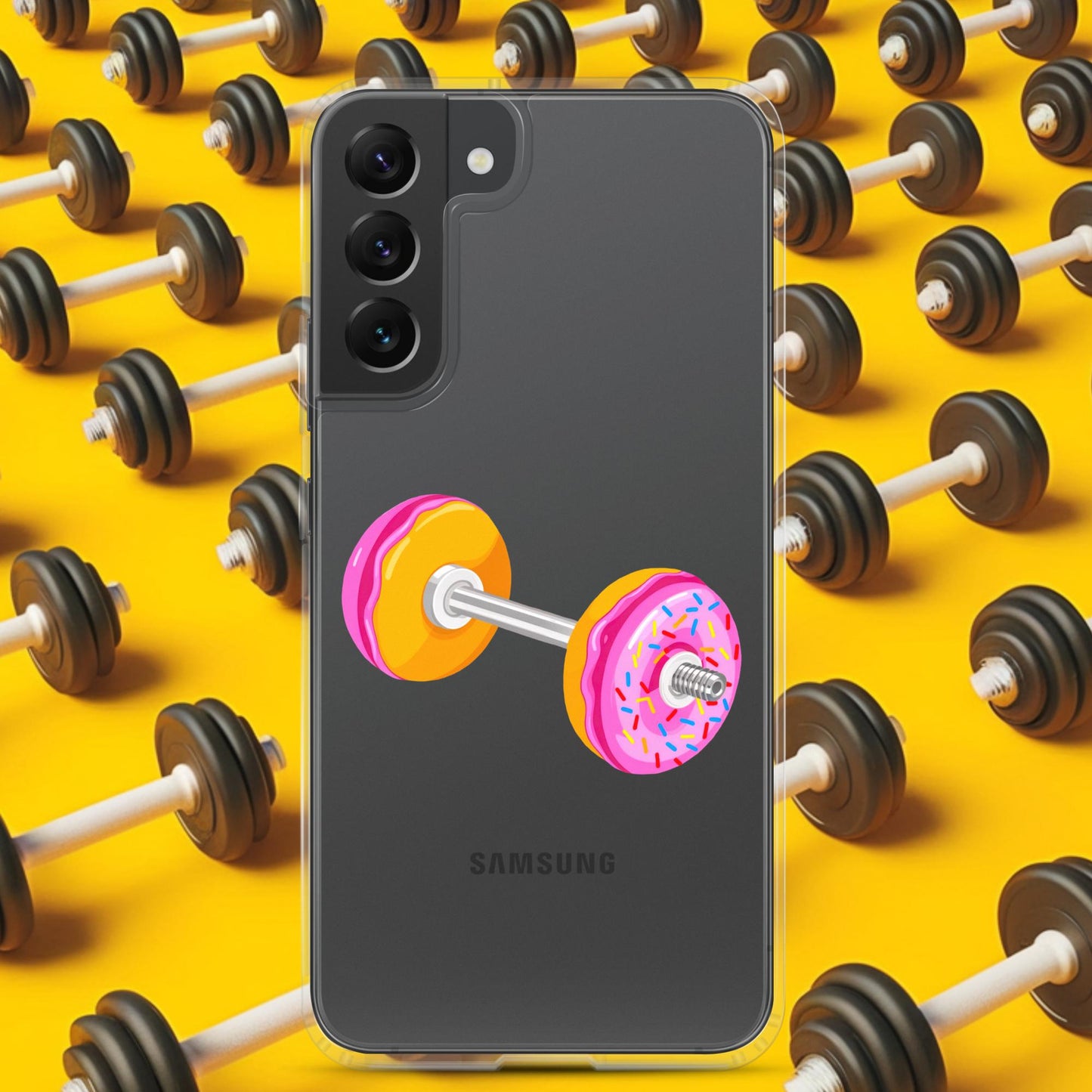 Donut Dumbbell Donuts Barbell Funny Bulk Diet Gym Workout Fitness Bodybuilding Clear Case for Samsung Next Cult Brand