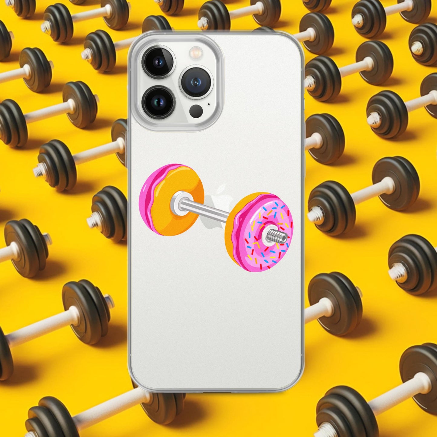 Donut Dumbbell Donuts Barbell Funny Bulk Diet Gym Workout Fitness Bodybuilding Clear Case for iPhone Next Cult Brand