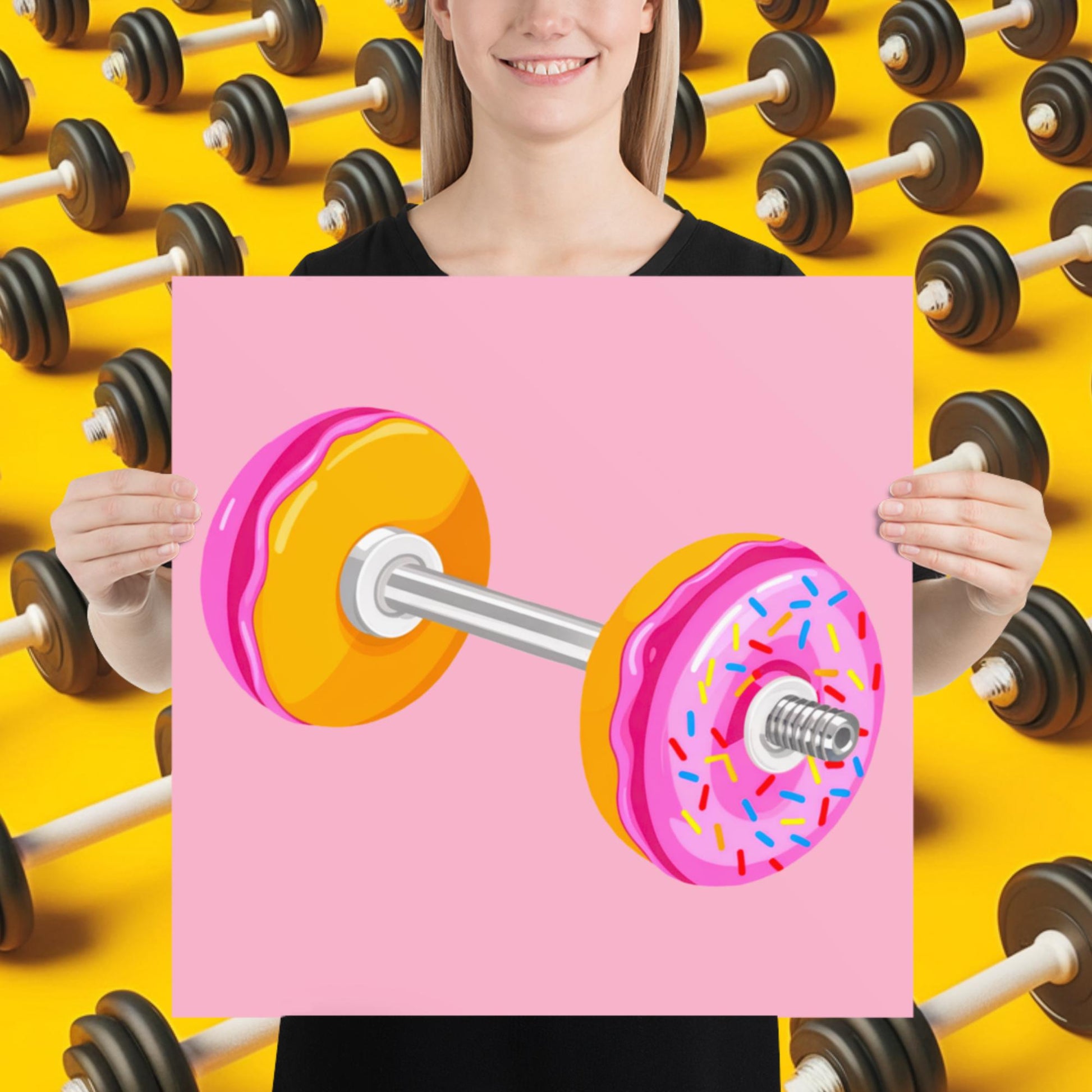 Donut Dumbbell Donuts Barbell Funny Bulk Diet Gym Workout Fitness Bodybuilding Poster Next Cult Brand