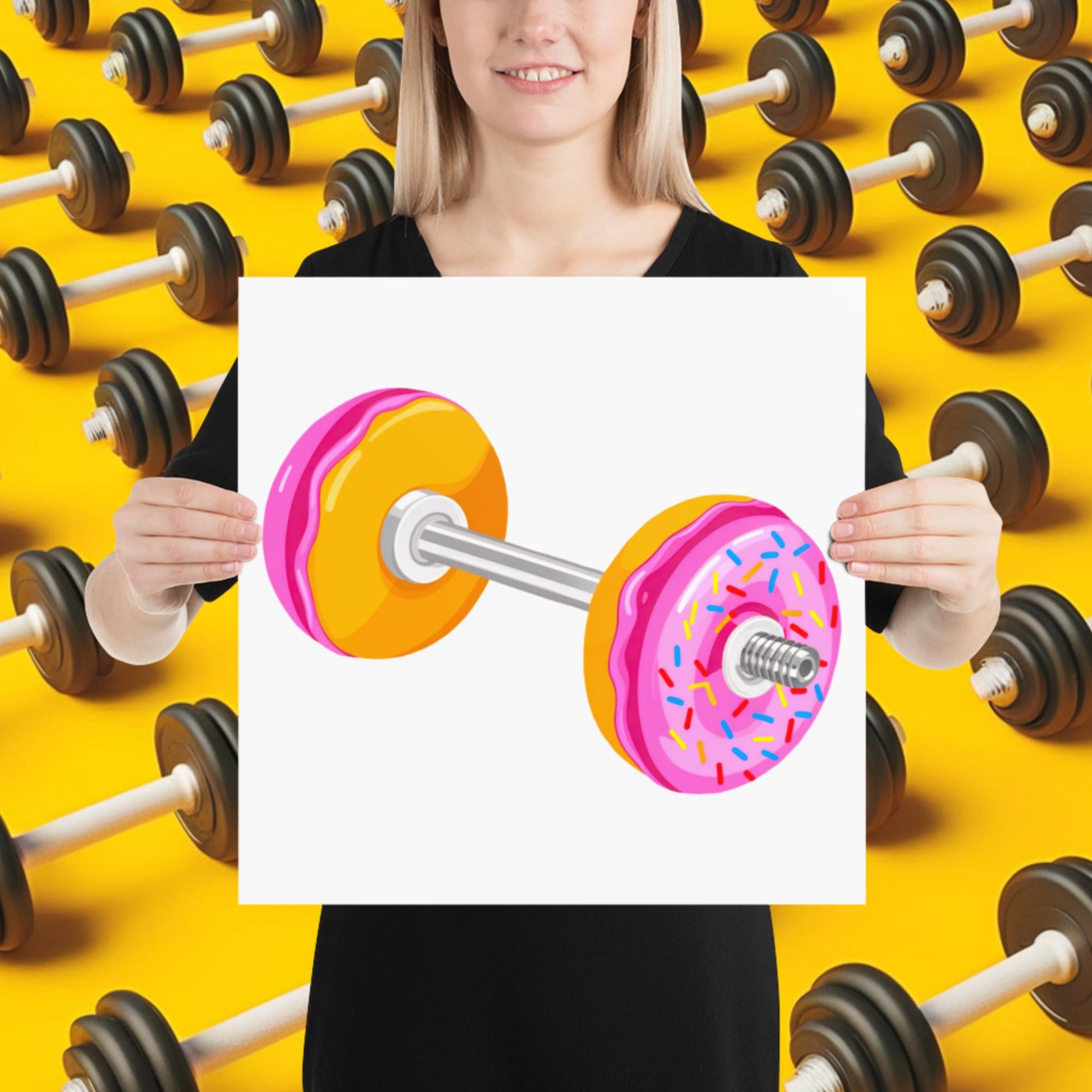 Donut Dumbbell Donuts Barbell Funny Bulk Diet Gym Workout Fitness Bodybuilding Poster Next Cult Brand