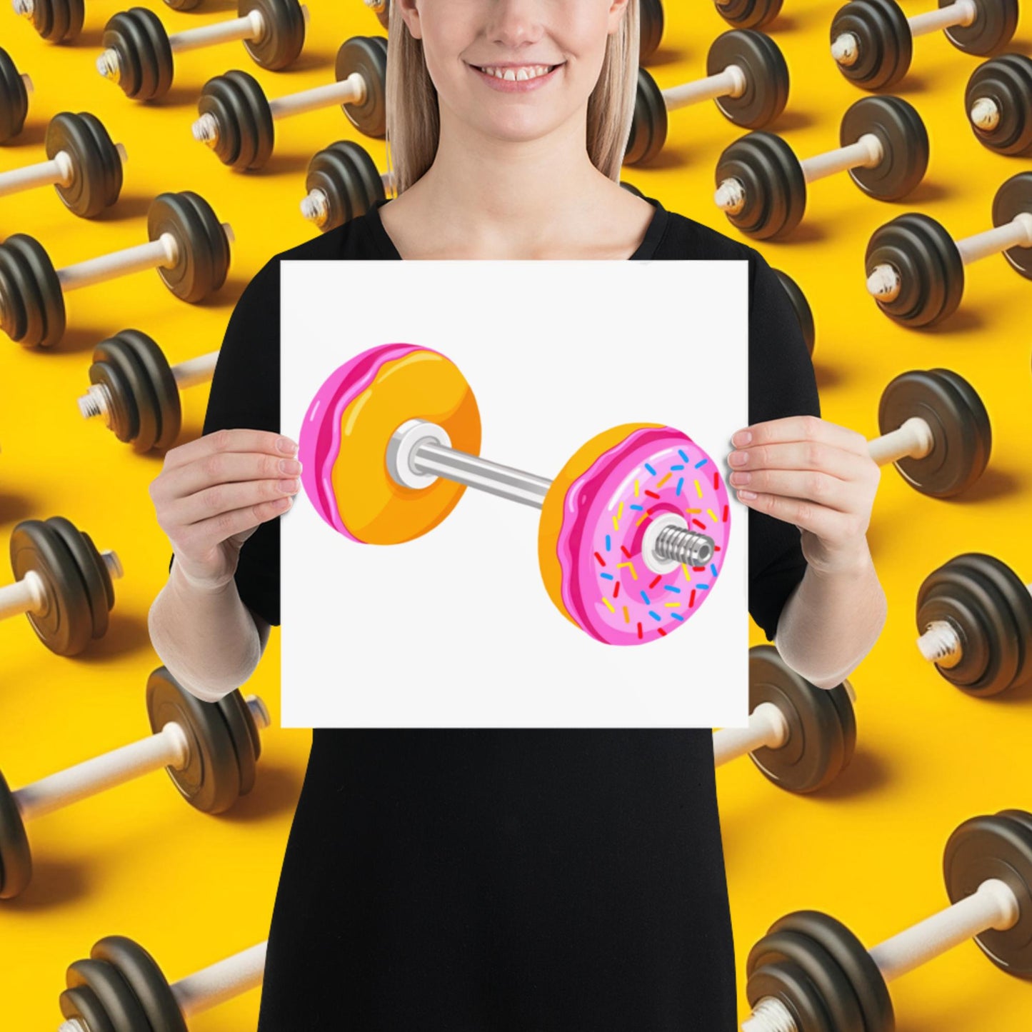 Donut Dumbbell Donuts Barbell Funny Bulk Diet Gym Workout Fitness Bodybuilding Poster Next Cult Brand