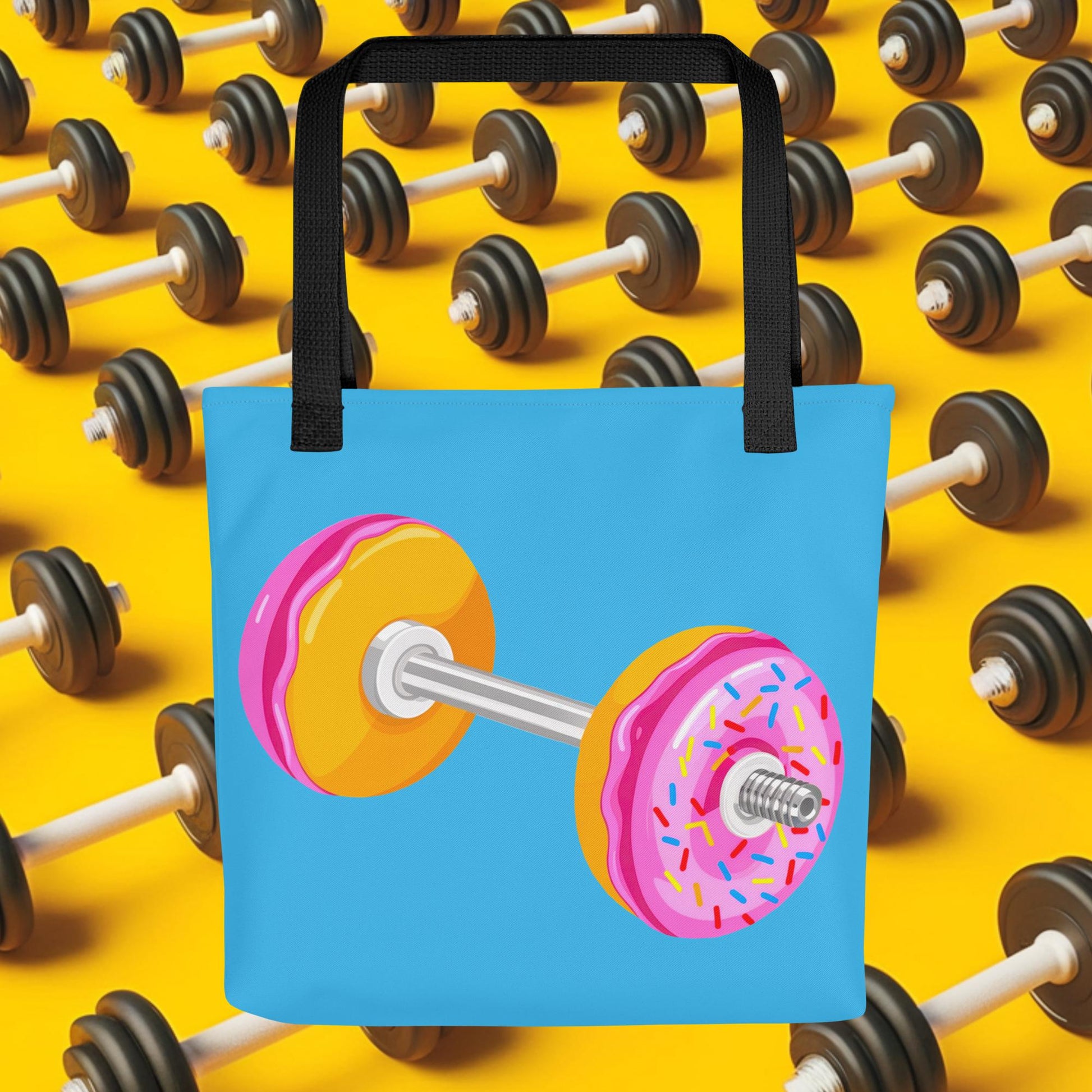 Donut Dumbbell Donuts Barbell Funny Bulk Diet Gym Workout Fitness Bodybuilding Tote bag Next Cult Brand