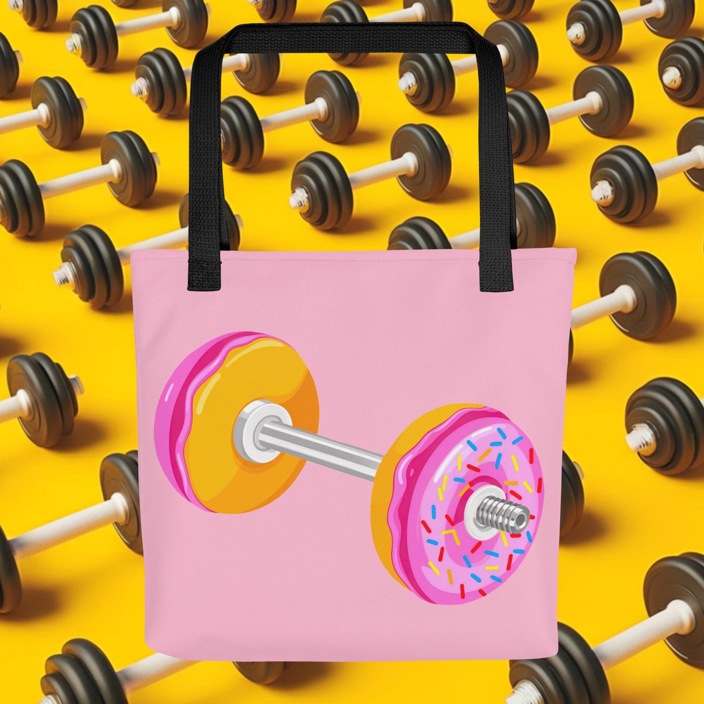 Donut Dumbbell Donuts Barbell Funny Bulk Diet Gym Workout Fitness Bodybuilding Tote bag Next Cult Brand